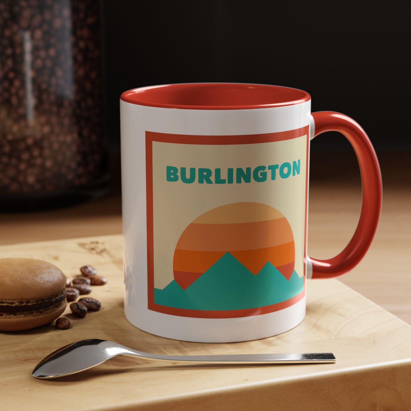 Burlington Vermont Retro Ombre Sun Mountain Coffee Mug 11 oz Burlington Vermont Nature Lover Gift Mountain Enthusiast Mug Graphic Tee – Bold Style · Perfect For Daily Wear