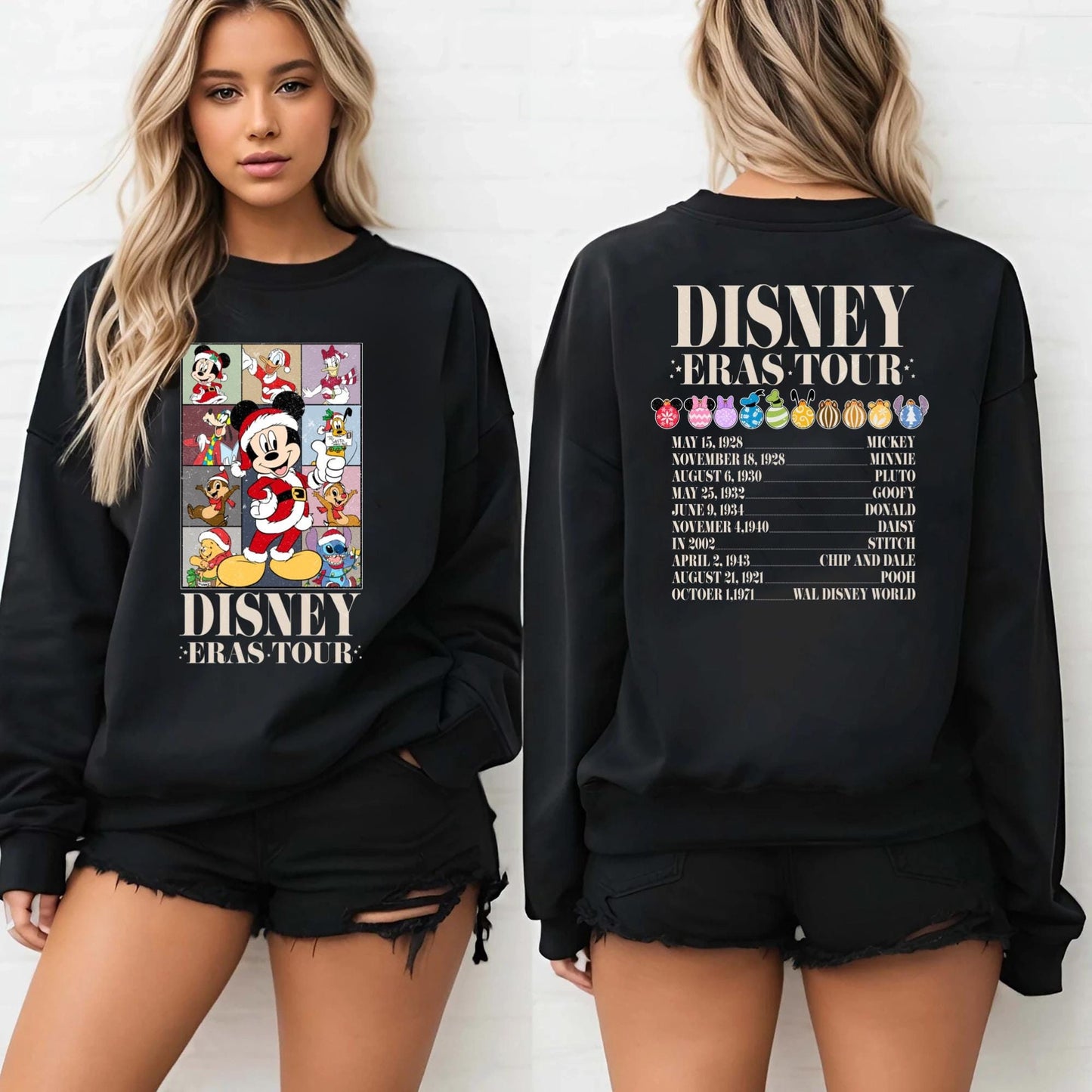Disney Christmas Eras Tour Sweatshirt Disney Characters Shirt Disney Christmas Trip Sweater Disney Stich ShirtDisneyland Christmas Shirt Sweatshirt – Aesthetic Look · Perfect For Daily Wear
