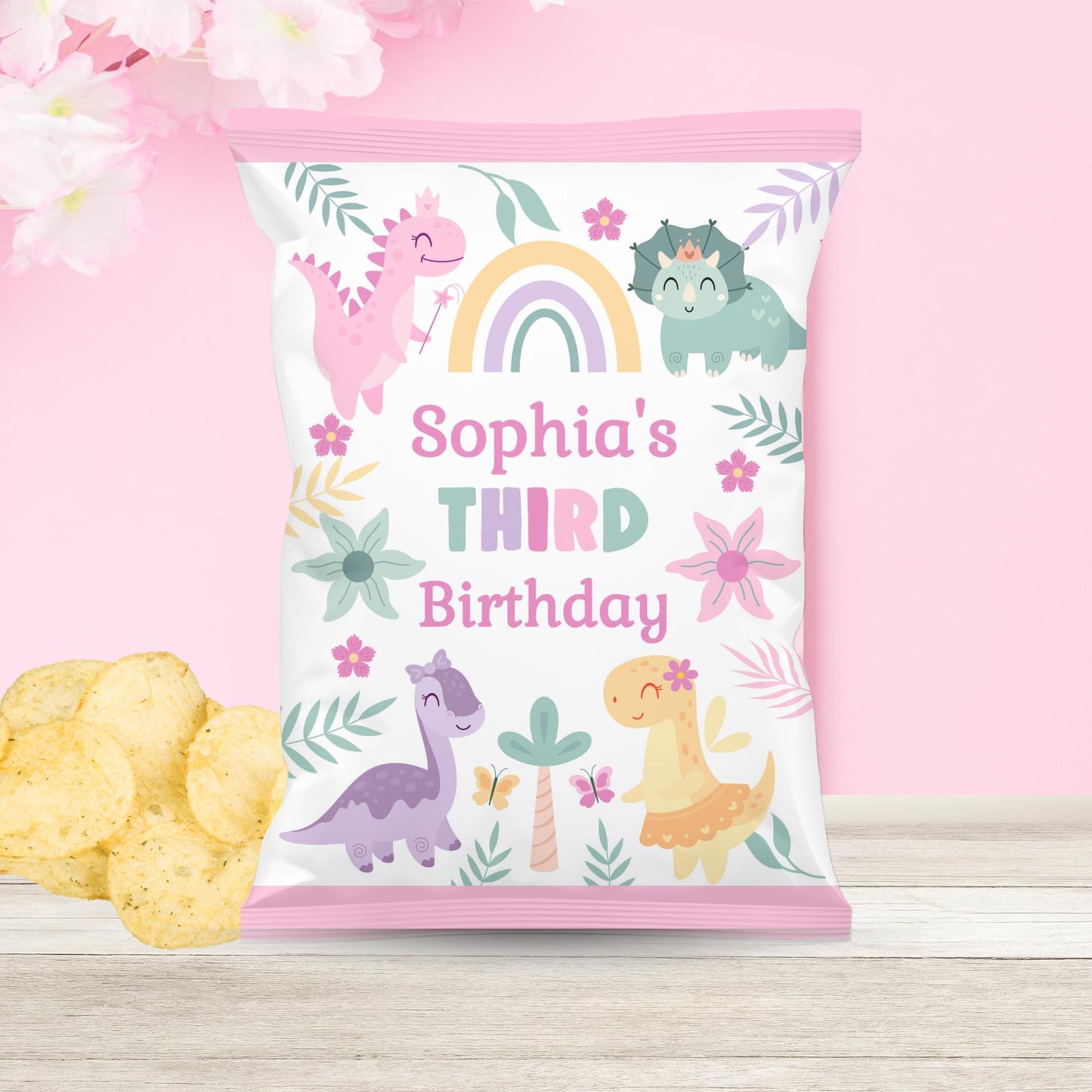 Dinosaur Chip Bag Template Girl Dinosaur Party Treat Favors Cute Dino Party Chip Bag Wrapper Dinosaur Birthday Girl Three Rex Party DIN2 Tote Bag – Fan Favorite · Top Pick For Any Outfit