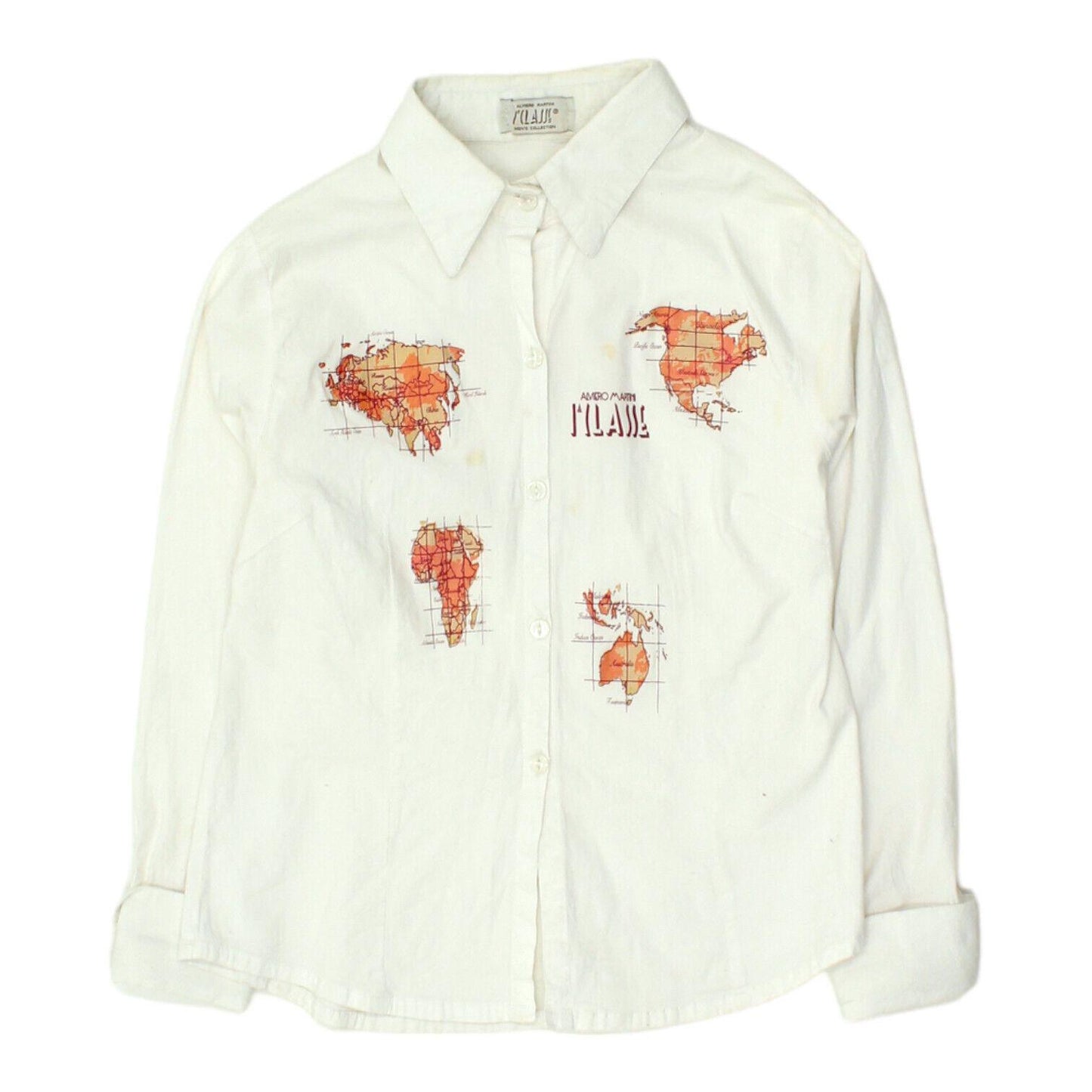 Alviero Martini 1A Classe Womens White Button Up Shirt Vintage Designer VTG Graphic Tee – Soft Feel · Must-Have Style