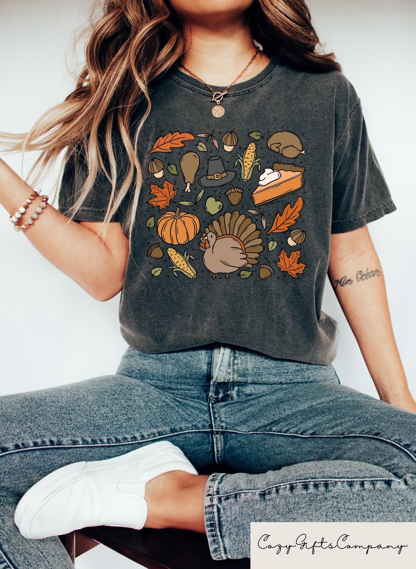 Retro Comfort Womens Thanksgiving Shirt Thanksgiving Doodles Sweatshirt Turkey Day Gift Thanksgiving Pie Sweater Thanksgiving Dinner Tee Sweatshirt – Feel-Good Design · Perfect For Daily Wear