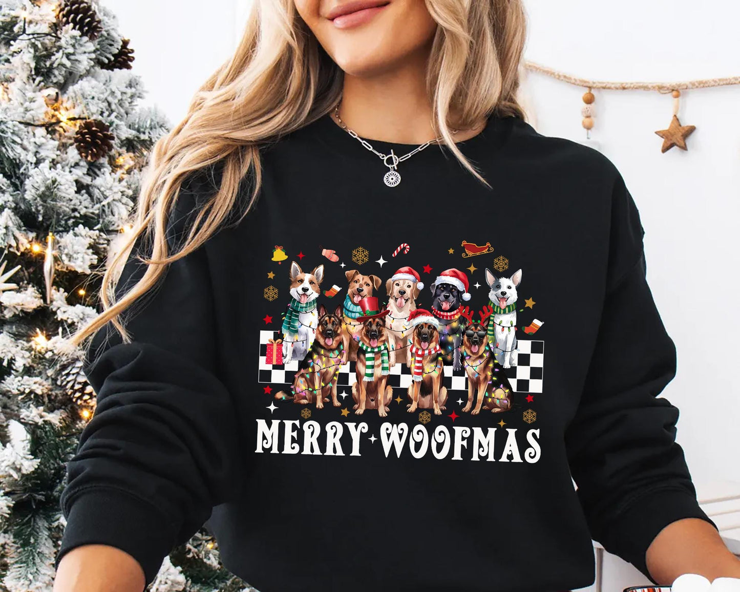 Merry Woofmas Christmas Dog Shirt Christmas Sweatshirt Gift For Dog Lover and Dog Mom Christmas Matching Family Christmas Dog Lover Shirt Sweatshirt – Soft Feel · Great Gift For Fans