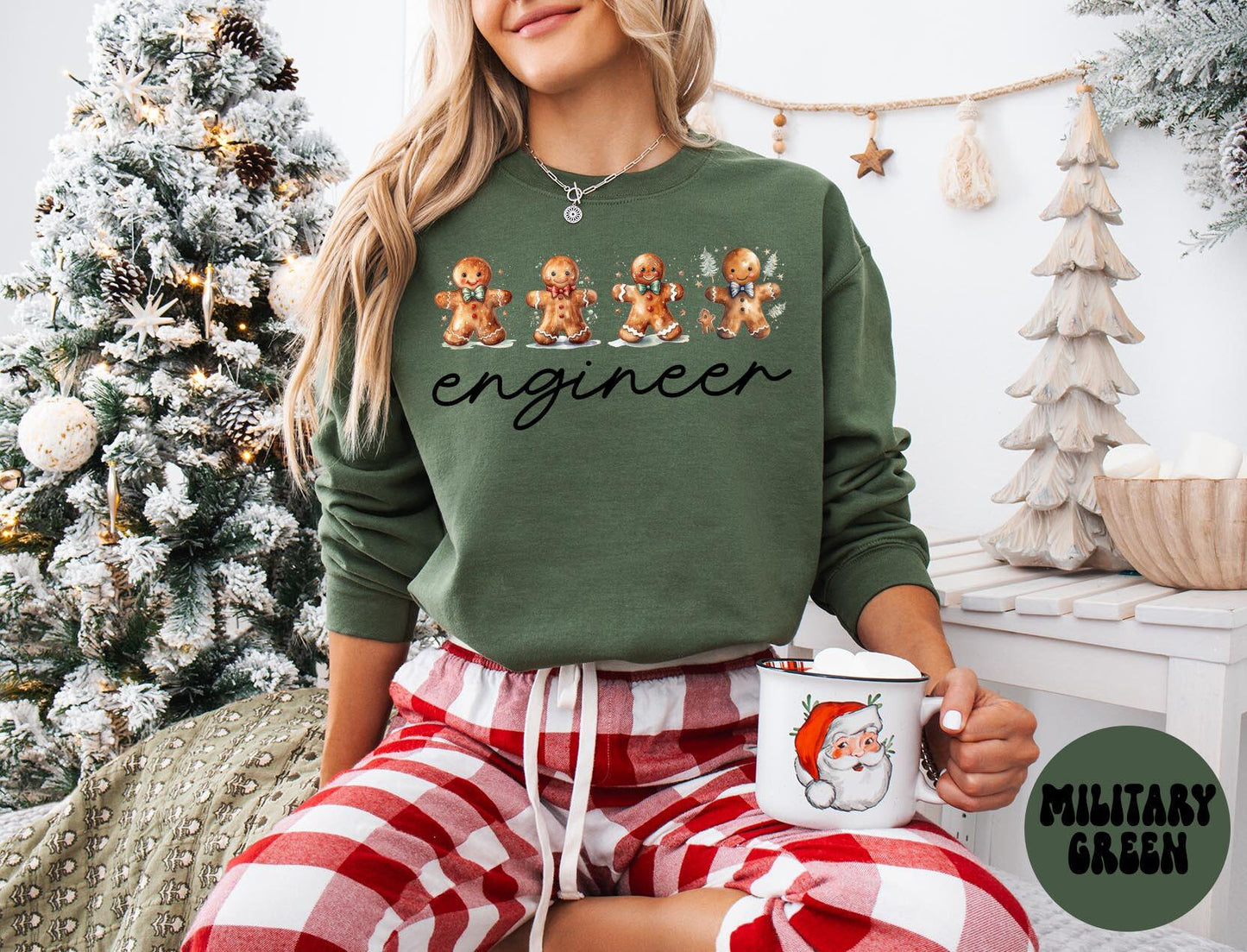 Engineer Sweatshirt Engineer Christmas Sweatshirt Gifts for Her Gingerbread Man Crewneck Funny Sweater Shirt Cozy Unique Sweatshirt – Warm & Stylish · Trending Graphic Apparel