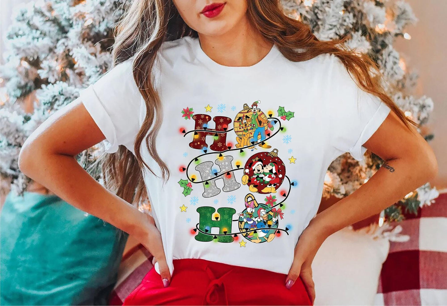 Disney Ho Ho Ho Christmas Shirt Mickey Minnie Goofy and Donald Holiday Graphic Tee Festive Disney Holiday T Shirt Perfect Gift for Christmas Graphic Tee – Easygoing Wear · Trending Graphic Apparel