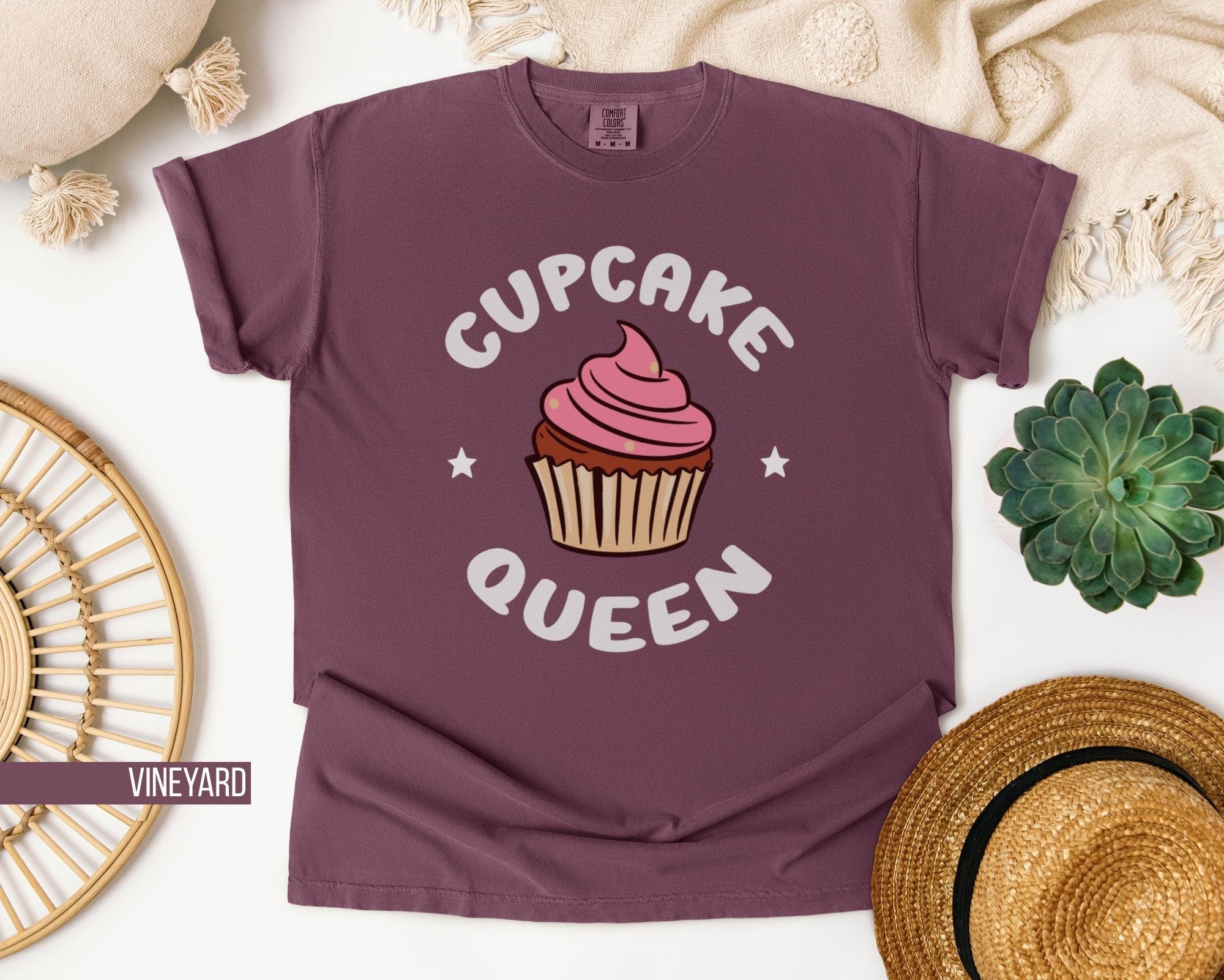 Cute Cupcake Queen T Shirt Dessert Lover T Shirt Cupcake Maker Tee Sweet Treats Shirt Gift for Bakers Vintage Style Shirt Graphic Tee – Cozy Vibes · High-Quality Print