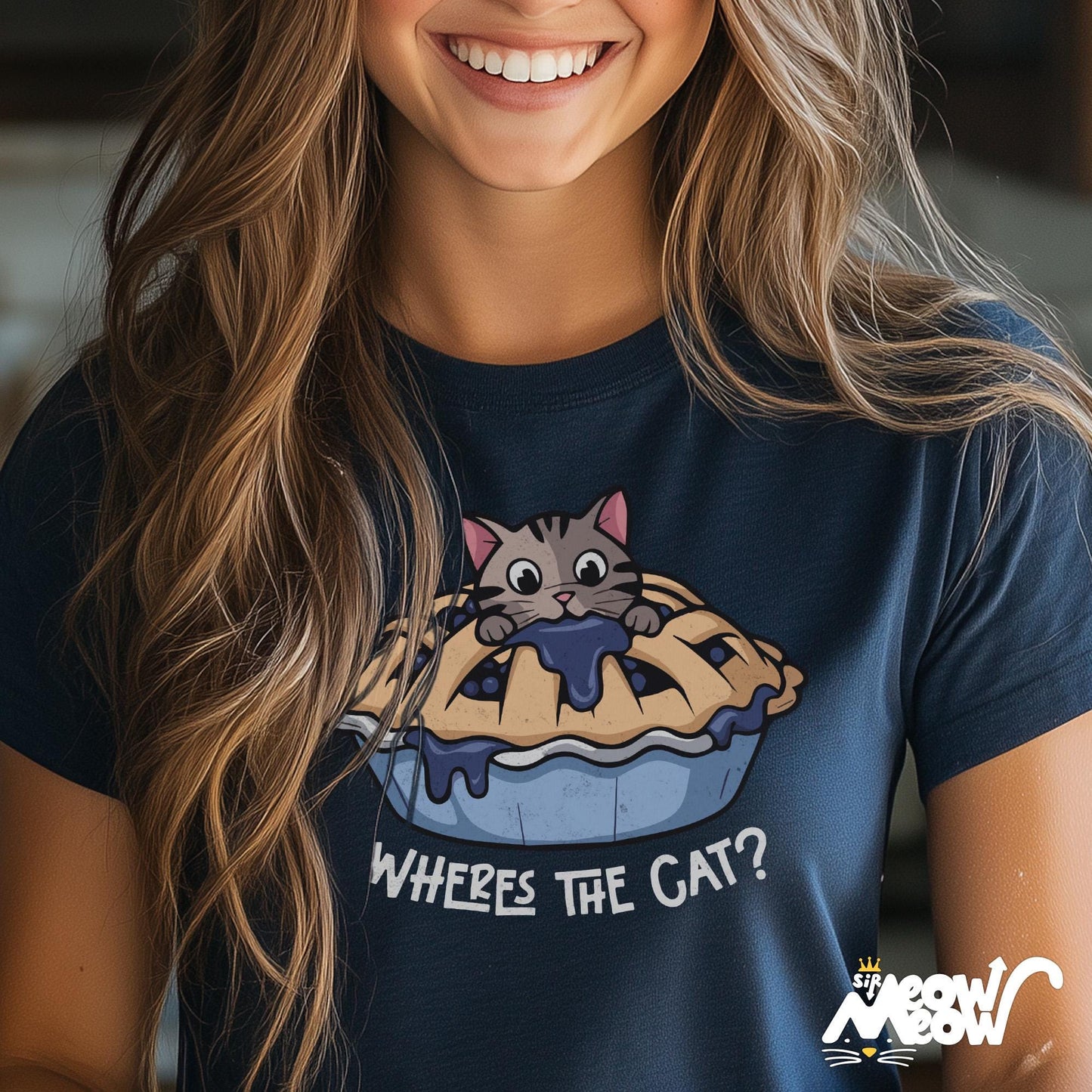 Funny Cat in Pie Unisex T Shirt Where39s the Cat Design Perfect Gift for Cat Lovers Graphic Tee – Warm & Stylish · Must-Have Style