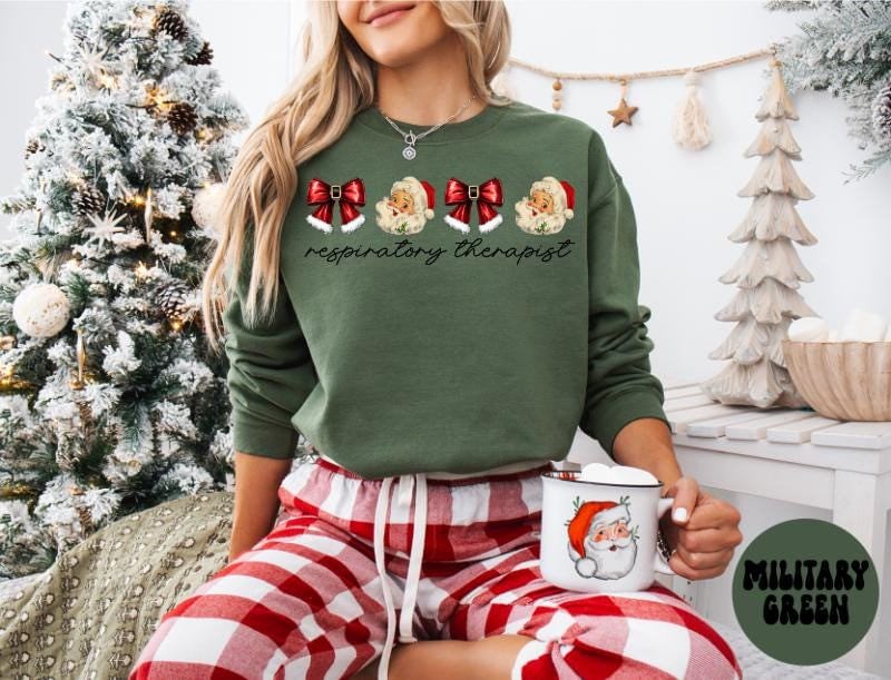 Respiratory Therapist RT Christmas Coquette Sweatshirt Gifts Funny Jumper Shirt Funny Christmas Crewneck Long Sleeve Cozy Sweatshirt – Cozy Vibes · Top Pick For Any Outfit