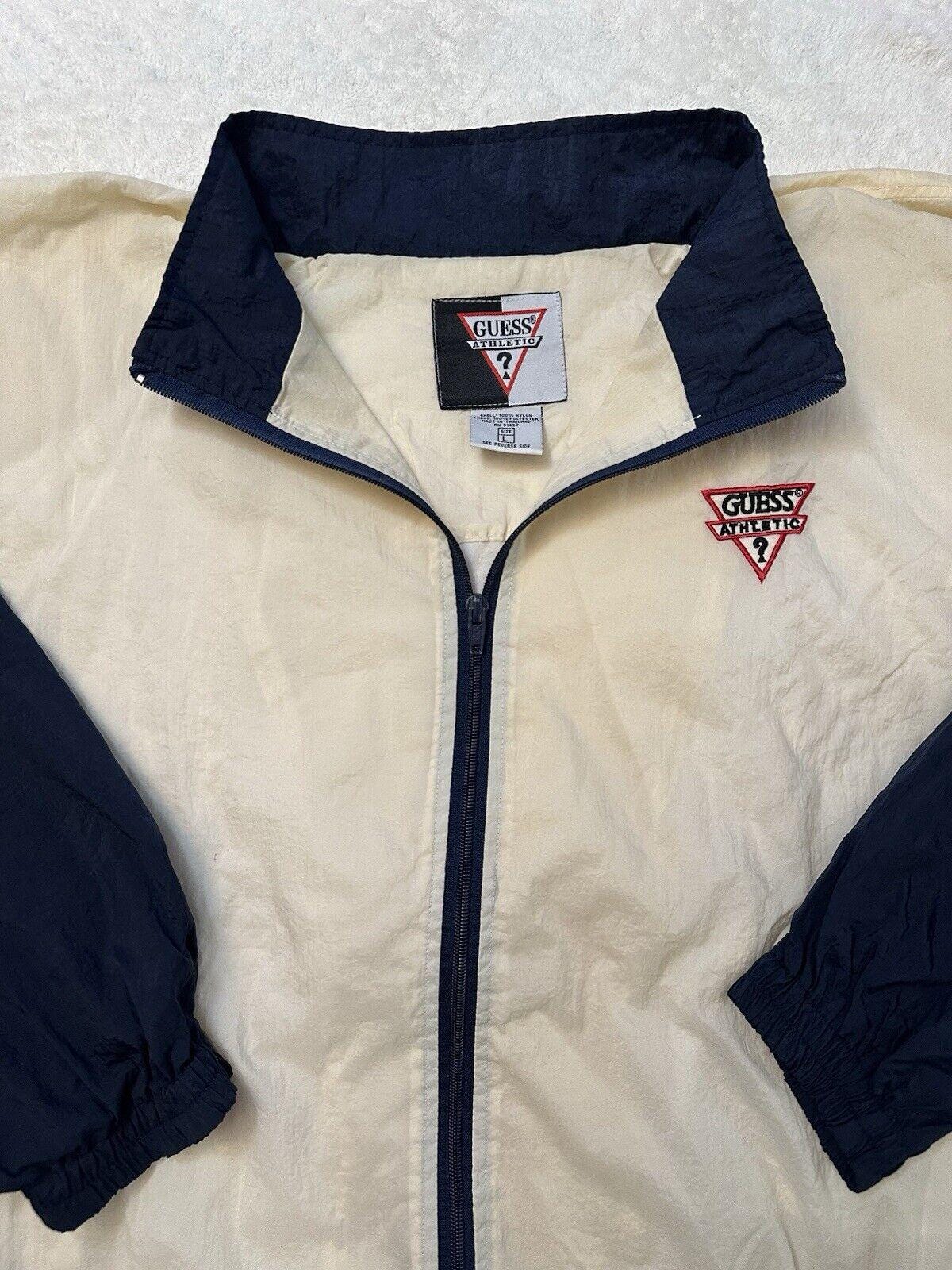 Vintage 1980s 1990s Guess Athletic Full Zip Up Windbreaker Jacket L Barely Worn Graphic Tee – Warm & Stylish · Must-Have Style