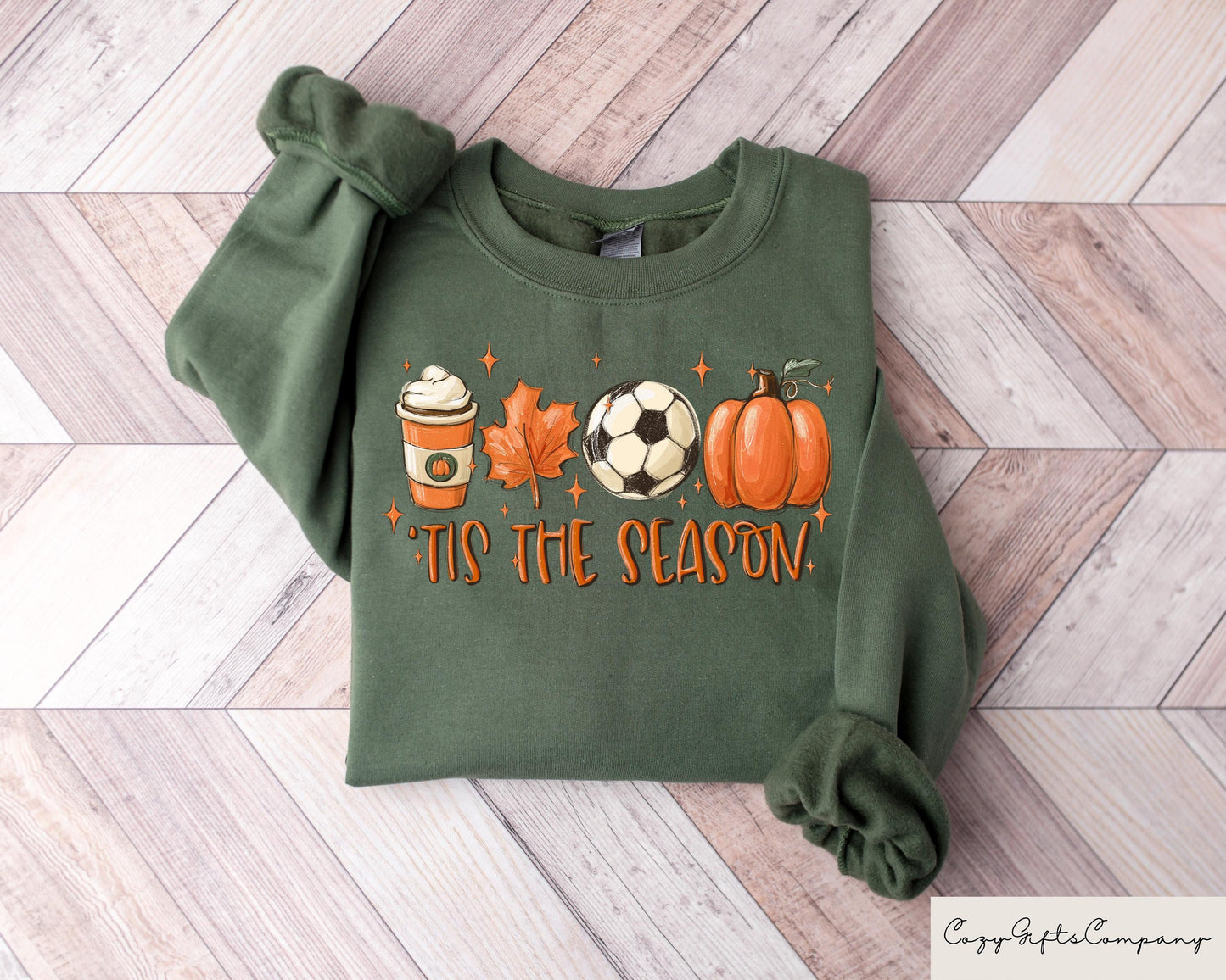 Tis39 The Season Fall Sweatshirt Soccer Season Sweatshirt Gift for Soccer Lover Fall Cozy Crewneck Soccer Player Gift Football Mom Shirt Sweatshirt – Everyday Comfort · High-Quality Print