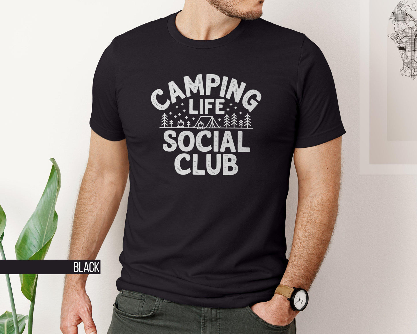 Camping Life Social Club T Shirt Outdoor Adventure Tee Campfire Hiking Mountains Graphic Shirt Nature Lover Gift Family Hike Tee Graphic Tee – Warm & Stylish · Top Pick For Any Outfit