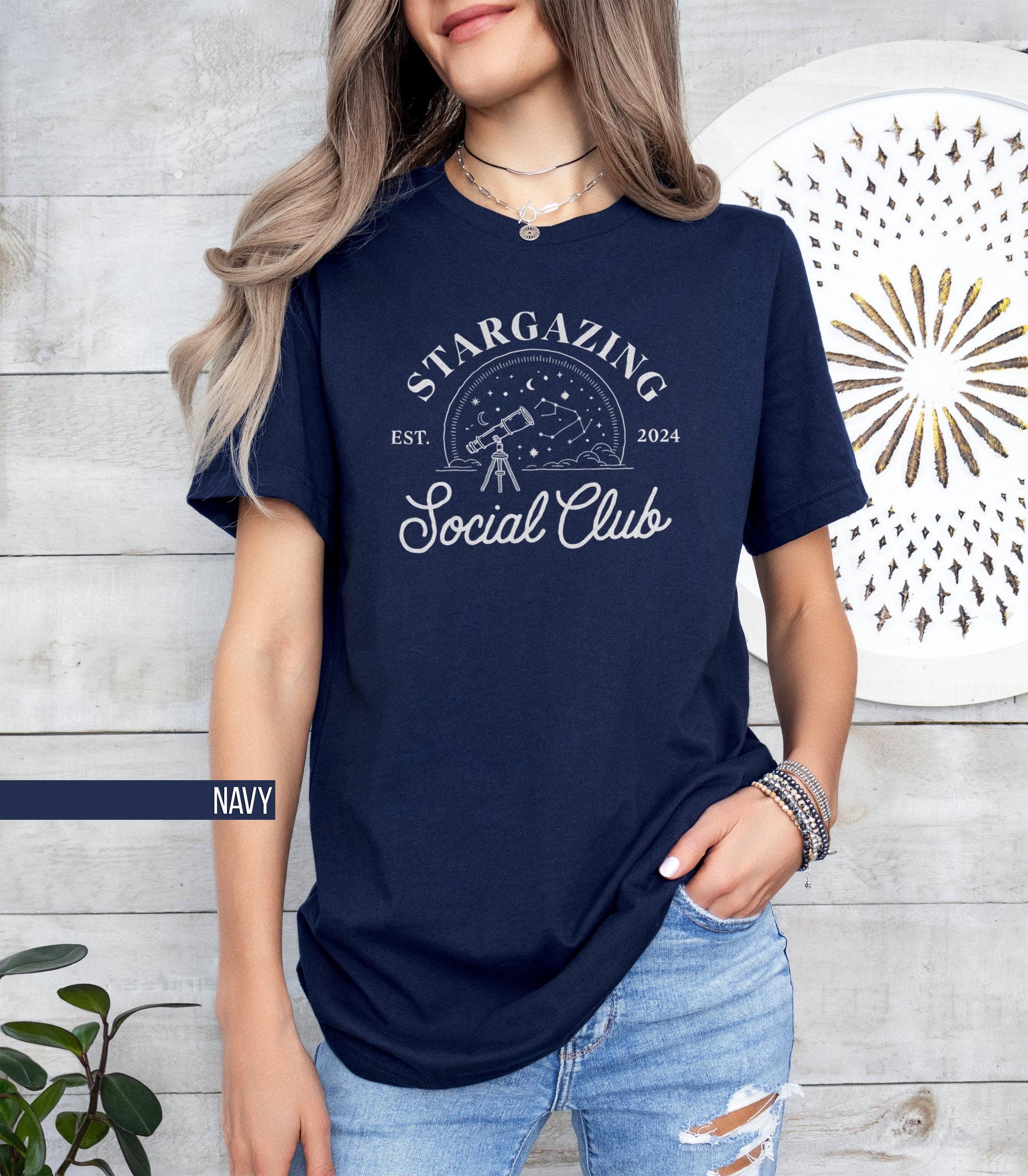 Stargazing Social Club T Shirt Space Lover Tee Astronomy Enthusiast Shirt Star Watcher Gift Constellation T Shirt Nature Lover Tee Graphic Tee – Warm & Stylish · Must-Have Style