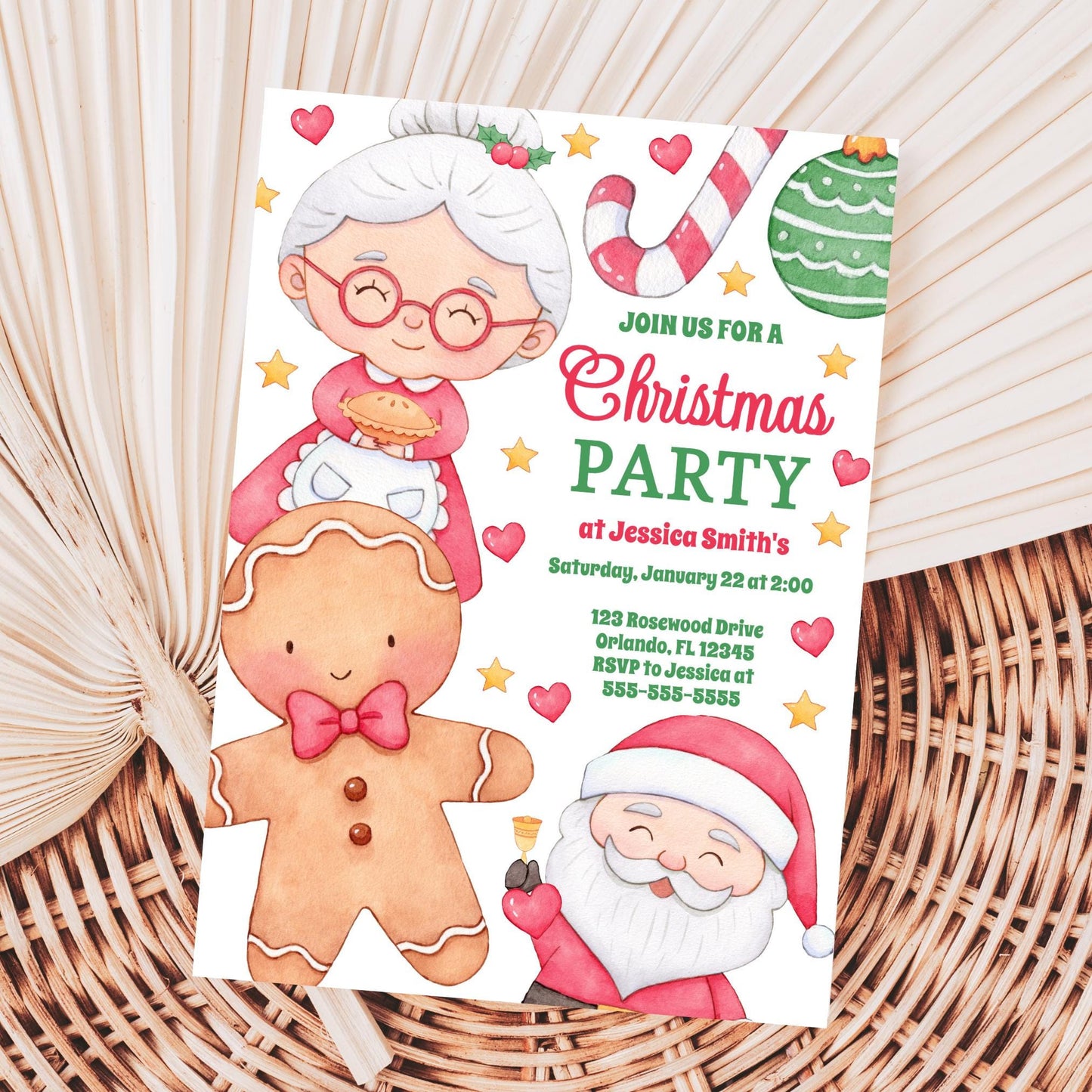Editable Christmas Party Invitation Kids Christmas Party Invite Printable or Digital Invite Holiday Party Invitation Download Mrs Clause Graphic Tee – Cozy Vibes · High-Quality Print
