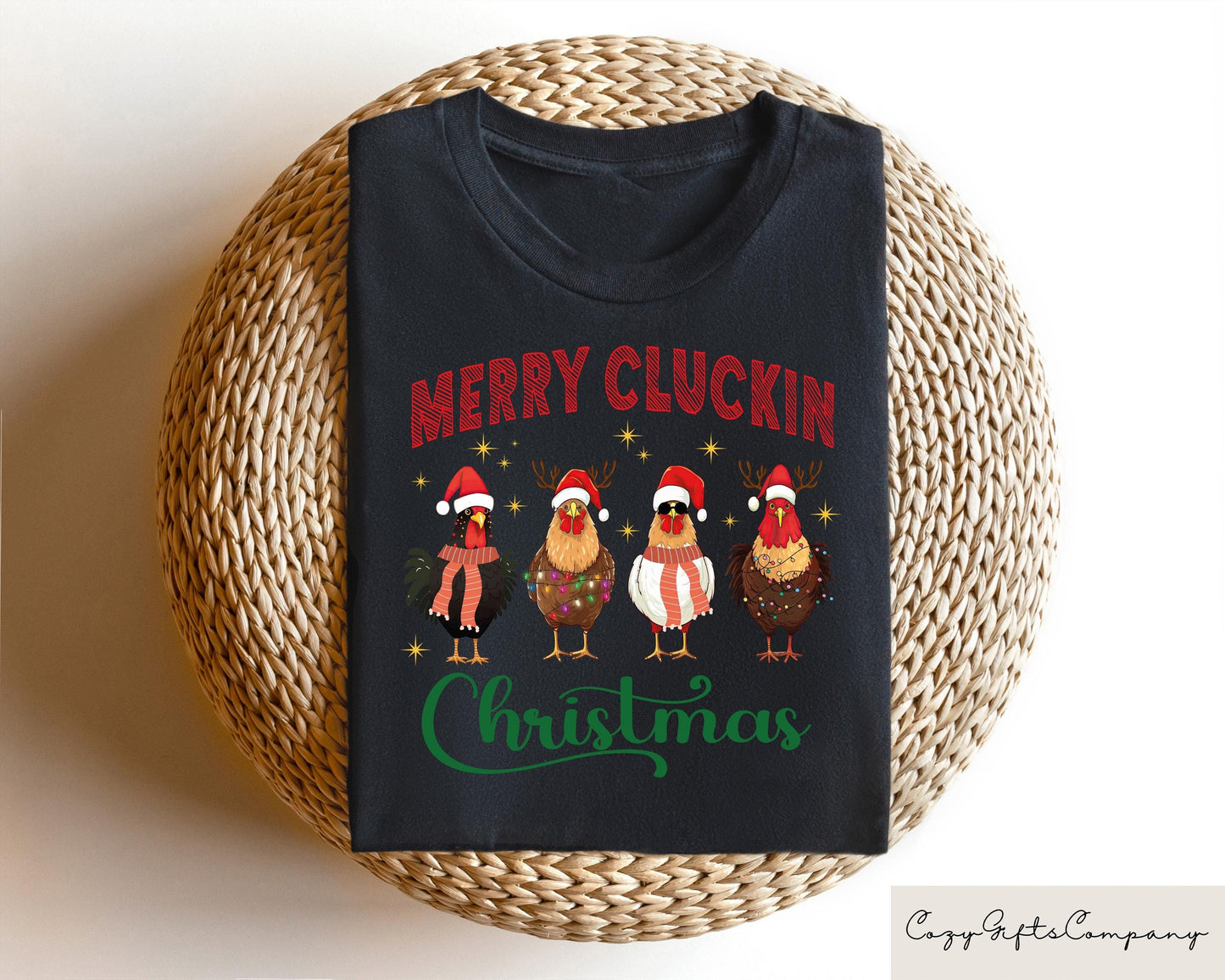 Merry Cluckin Christmas Chicken Sweatshirt Funny Holiday Chicken Sweater Girly Xmas Tee Farm Animal Christmas Tshirt Cute Christmas Gift Sweatshirt – Easygoing Wear · High-Quality Print