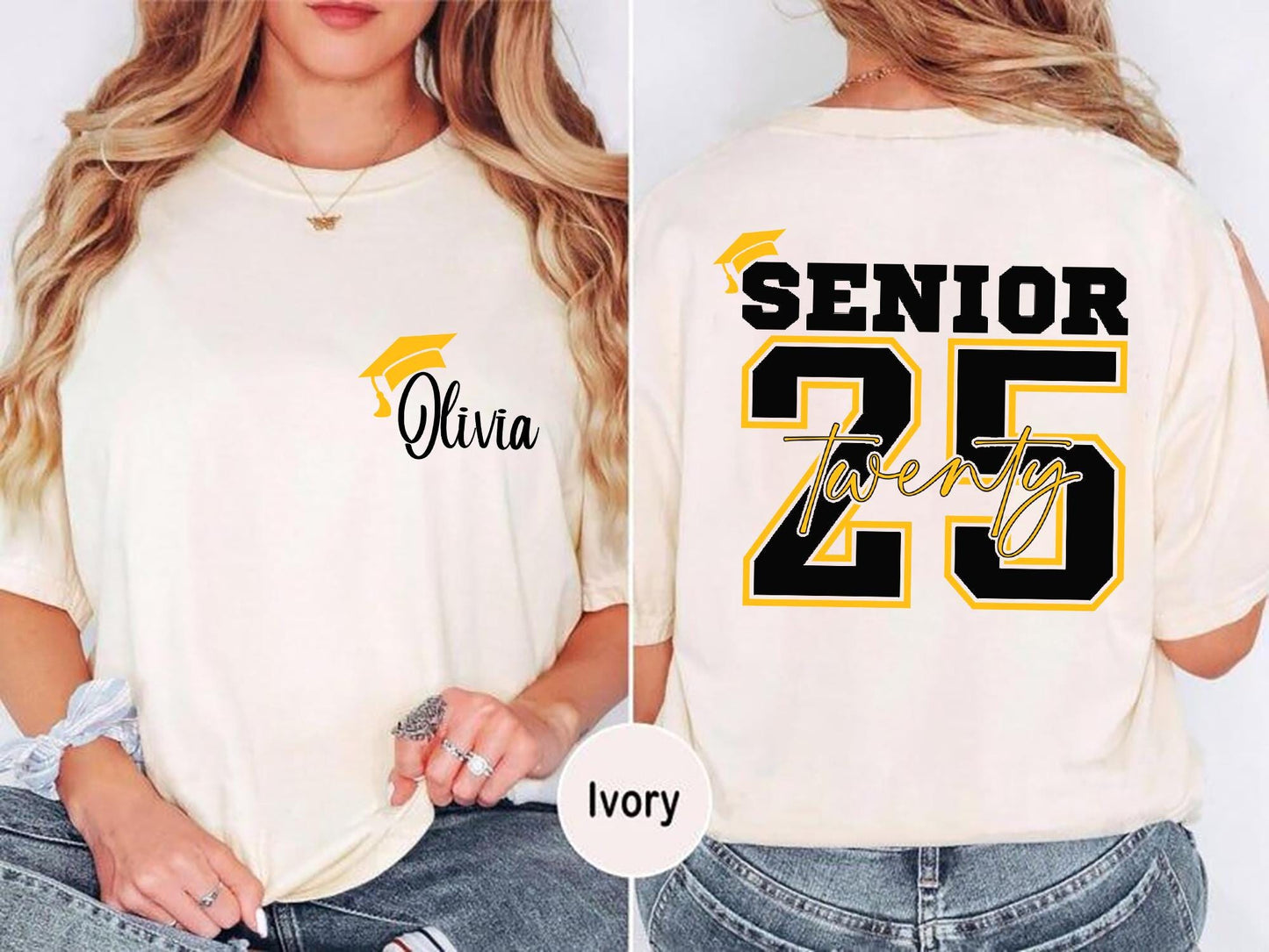 Personalized Senior 2025 Shirt Custom Graduation Unisex Shirt with Name Class of 2025 Senior Year Gift Tee High School or College Graduation Graphic Tee – Aesthetic Look · Top Pick For Any Outfit