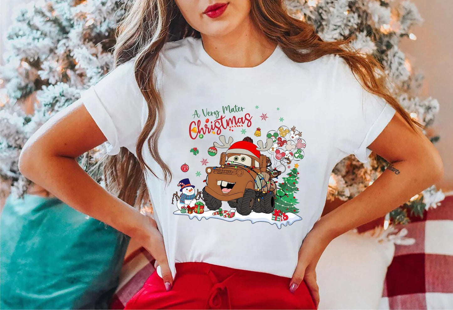 A Very Mater Disney Car Christmas Shirt Festive Holiday T shirt with Mater Christmas Gift for Disney Cars and Disney Lovers Trip Sweatshirt Sweatshirt – Fan Favorite · Trending Graphic Apparel