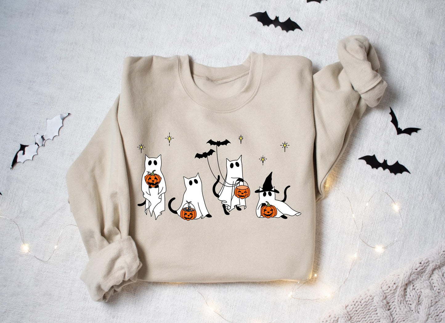 Halloween sweatshirt Cat shirt Ghost Shirt Halloween shirt Halloween Cat Shirt Black Cat Shirt Cat Lover Shirt Ghost Cat t shirt Fun Sweatshirt – Aesthetic Look · Perfect For Daily Wear