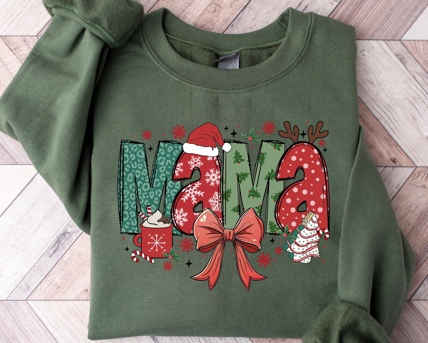 Christmas Mama Coquette Crewneck Mama Claus Sweatshirt Mama Claus Shirt Gift for Mom Doodles Xmas Sweatshirt – Feel-Good Design · Trending Graphic Apparel
