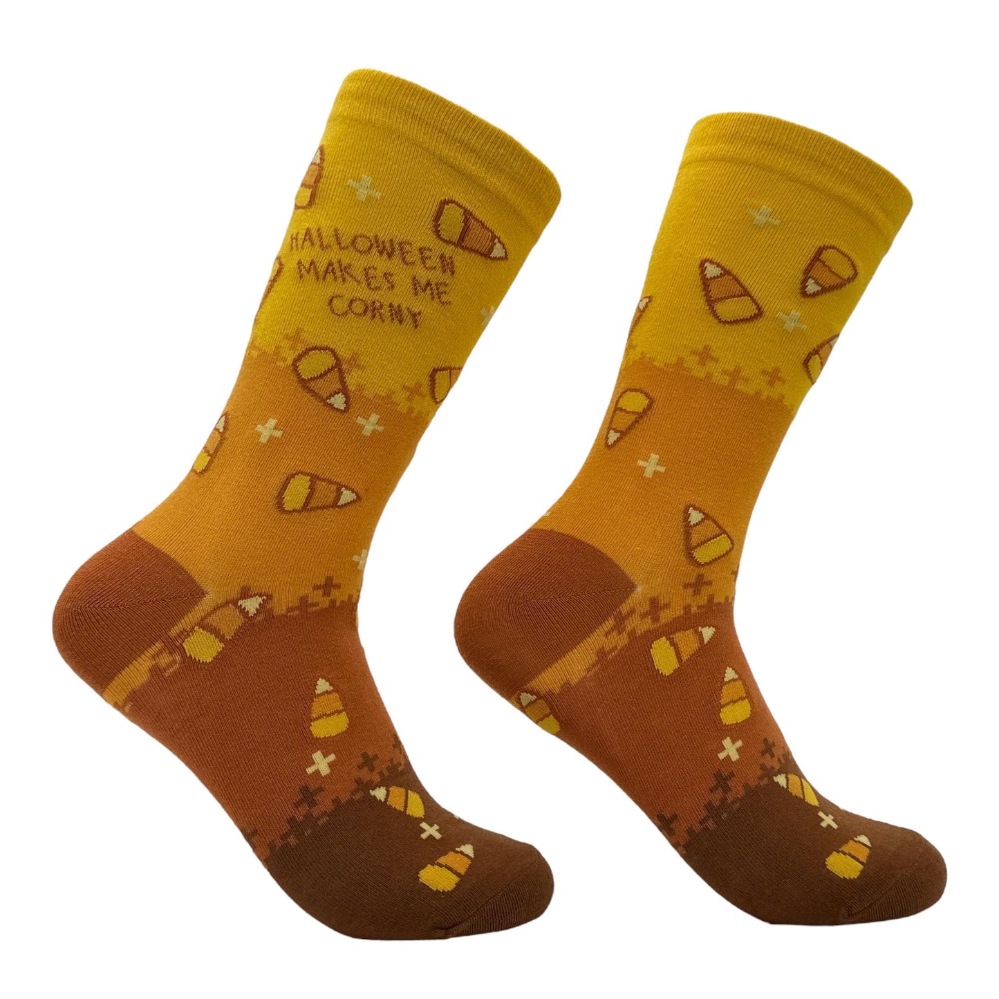 Halloween Makes Me Corny Fall Socks Halloween Gifts Candy Corn Socks Candy Corn Lover Gifts Funny Womens Socks Halloween Lover Socks Graphic Tee – Cozy Vibes · Trending Graphic Apparel