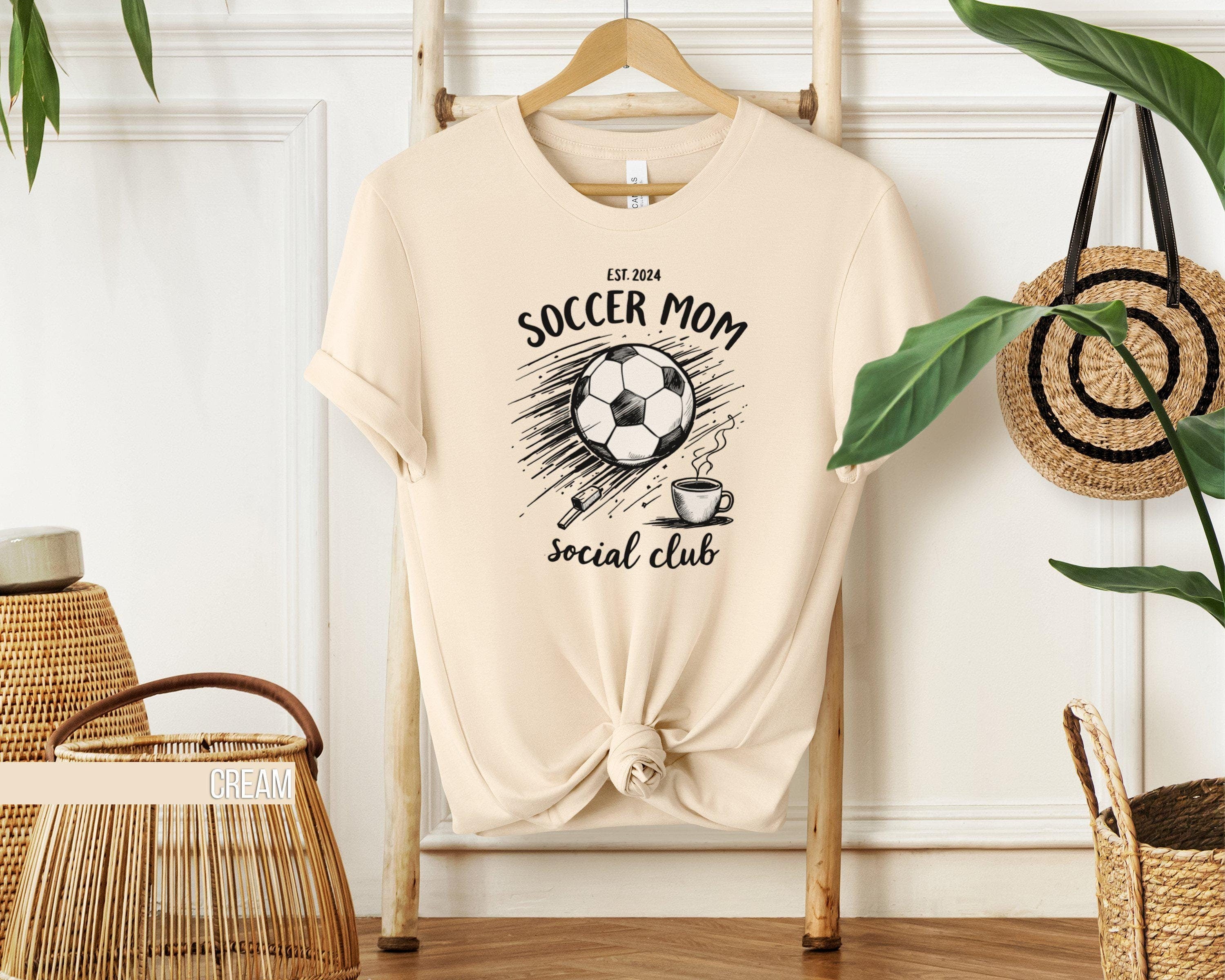 Funny Soccer Mom T Shirt Custom Social Club Tee Soccer Ball Coffee Cup Design Fun Mom Life Shirt Casual Sportswear Gift Cheer Mom Tee Graphic Tee – Easygoing Wear · Must-Have Style