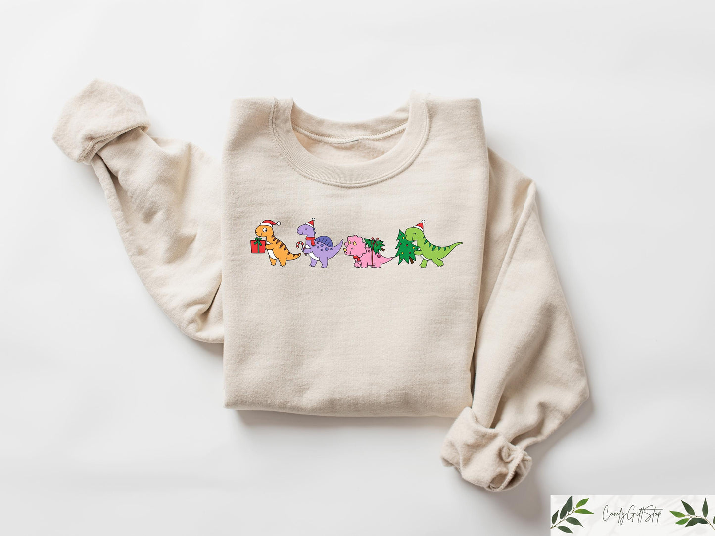 Dinosaurs Christmas Sweatshirt Merry Dinomas Sweater Dinosaur Lover Gift Cute Vibes Funny Dino Xmas I Believe in Santa and Dinosaurs Sweatshirt – Cozy Vibes · Trending Graphic Apparel