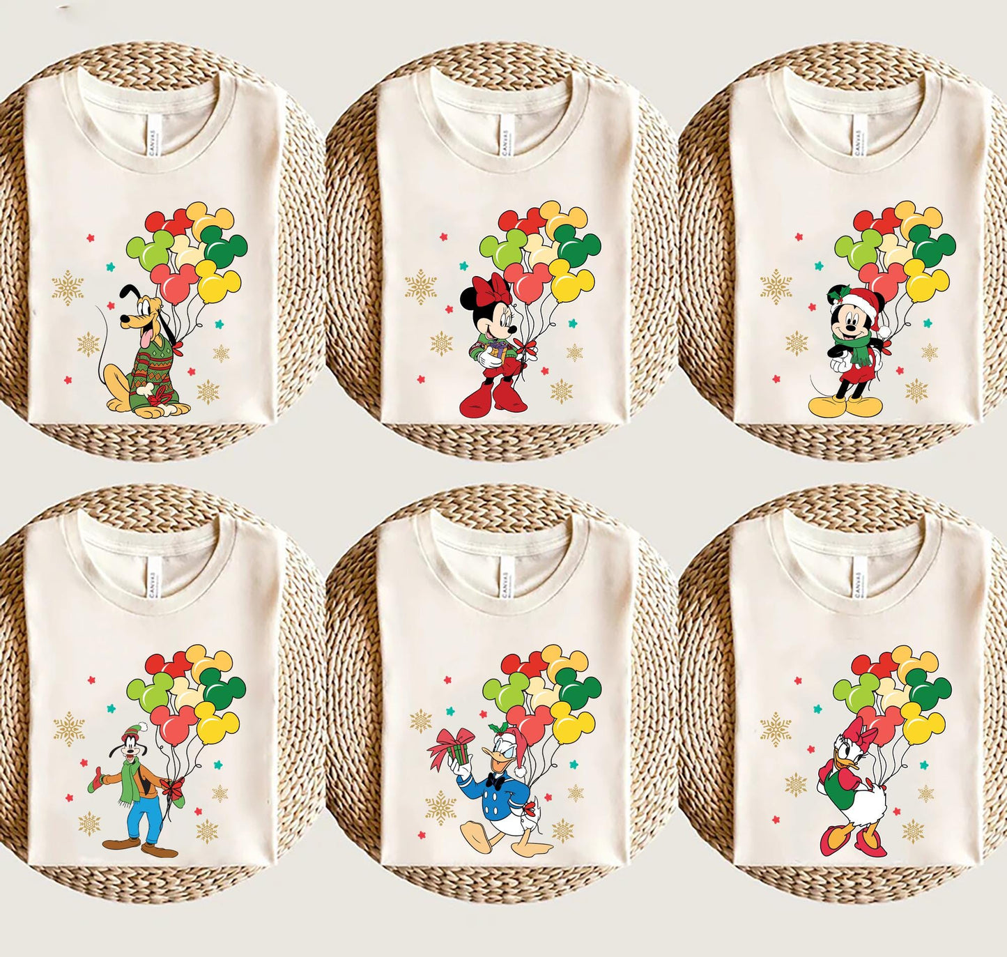 Mickey and Friends Christmas T Shirt and Sweatshirt Disney Balloons with Mickey Minnie Donald Daisy Goofy Pluto Holiday Gift for Disney Fans Sweatshirt – Cozy Vibes · Perfect For Daily Wear
