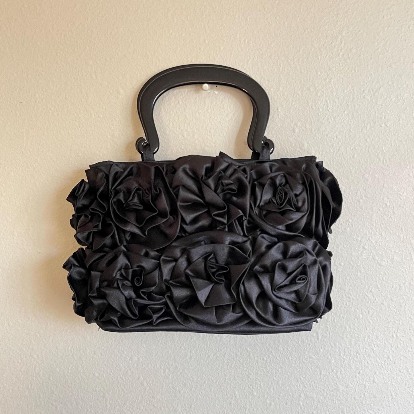 y2k vintage 00s silk black rosette handbag handmade vietnamese purse Tote Bag – Easygoing Wear · Top Pick For Any Outfit