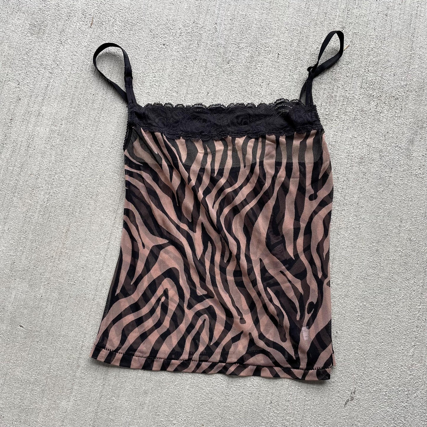 y2k zebra print sheer mesh lace trim tank top camisole size medium Tank Top – Feel-Good Design · High-Quality Print