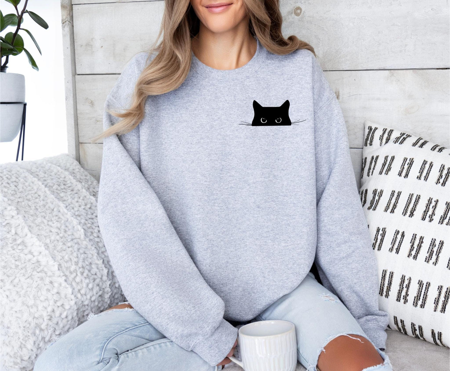 Cat Sweatshirt Cute Cat Sweatshirt Black Cat Shirt Cat39s mom Sweatshirt Women39s Cute Sweatshirt Trendy Sweatshirt Cat lover gift Sweatshirt – Premium Graphic · Great Gift For Fans