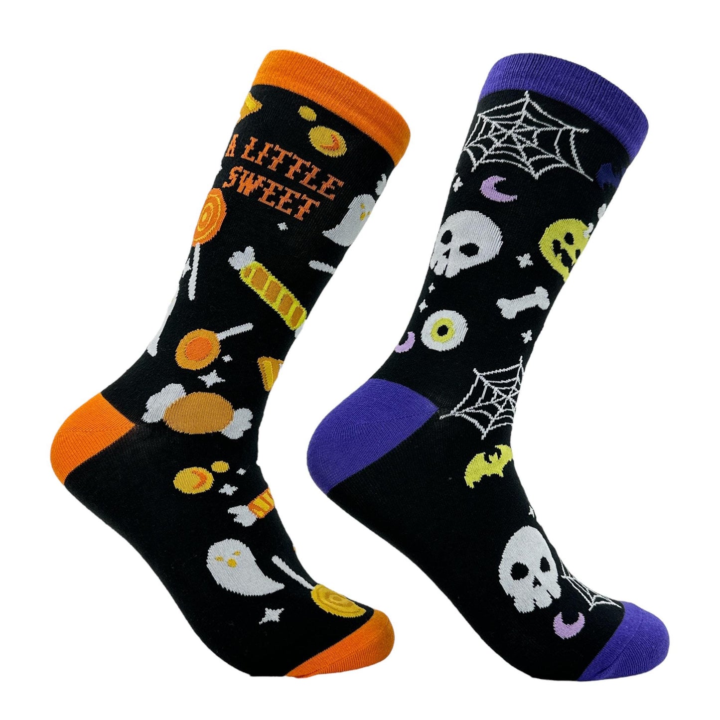 A Little Sweet A Little Spooky Skull Socks Funny Womens Halloween Candy Socks Funky Socks Halloween Lover Socks Spider Web Socks Graphic Tee – Easygoing Wear · Top Pick For Any Outfit