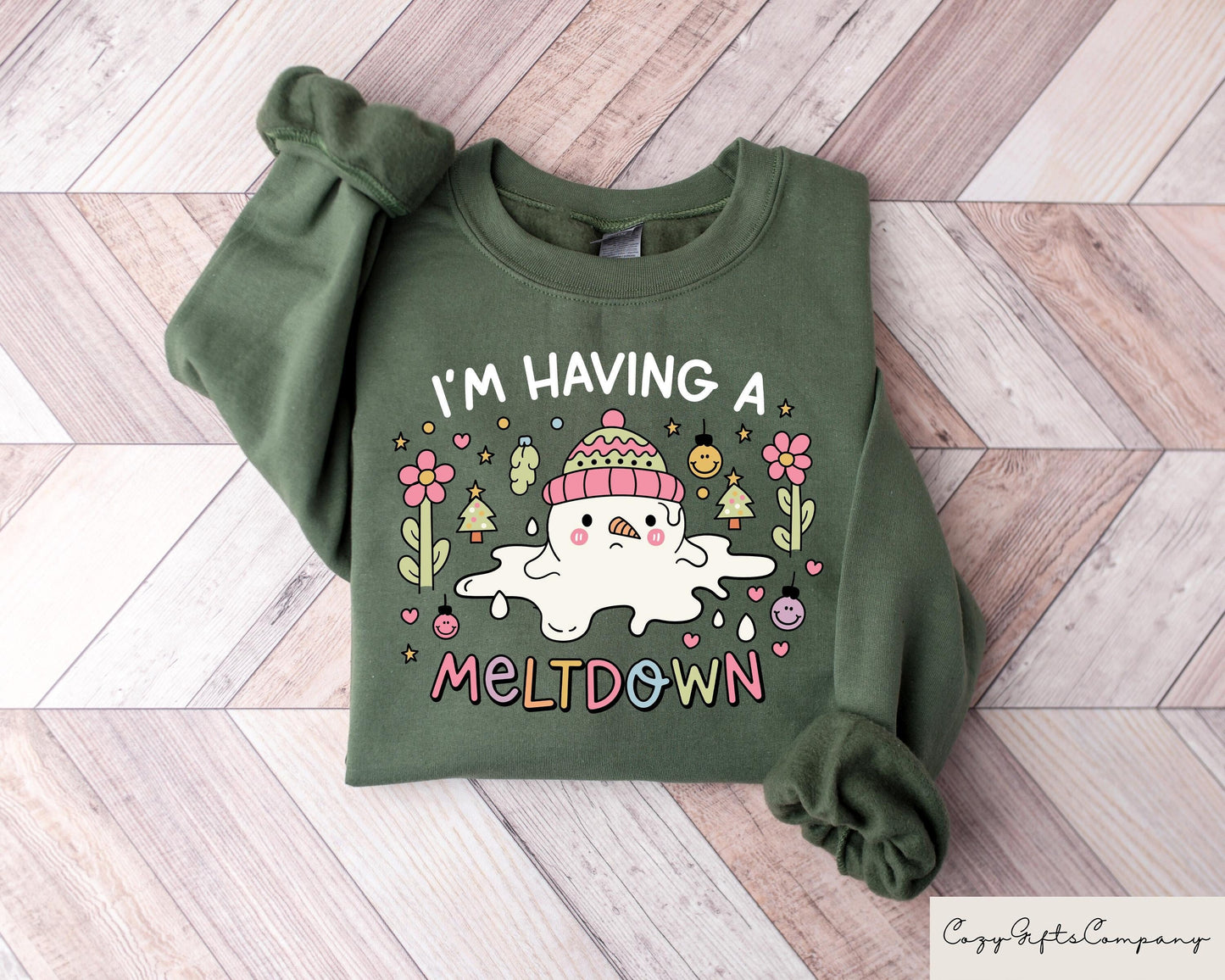 I39m Having A Meltdown Sweatshirt Snowman Tshirt Winter Season Hoodie Xmas Winter Sweater Funny Winter Crewneck Mental Health Xmas Tee Hoodie – Soft Feel · Trending Graphic Apparel