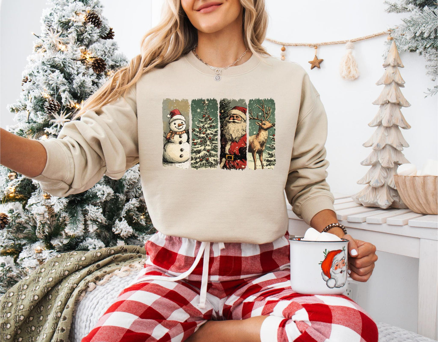 Retro Christmas Sweatshirt Vintage Christmas Shirt Santa Claus Shirt Christmas Snowman Shirt ute Winter Holiday Sweater Trendy T Shirt Sweatshirt – Feel-Good Design · Top Pick For Any Outfit
