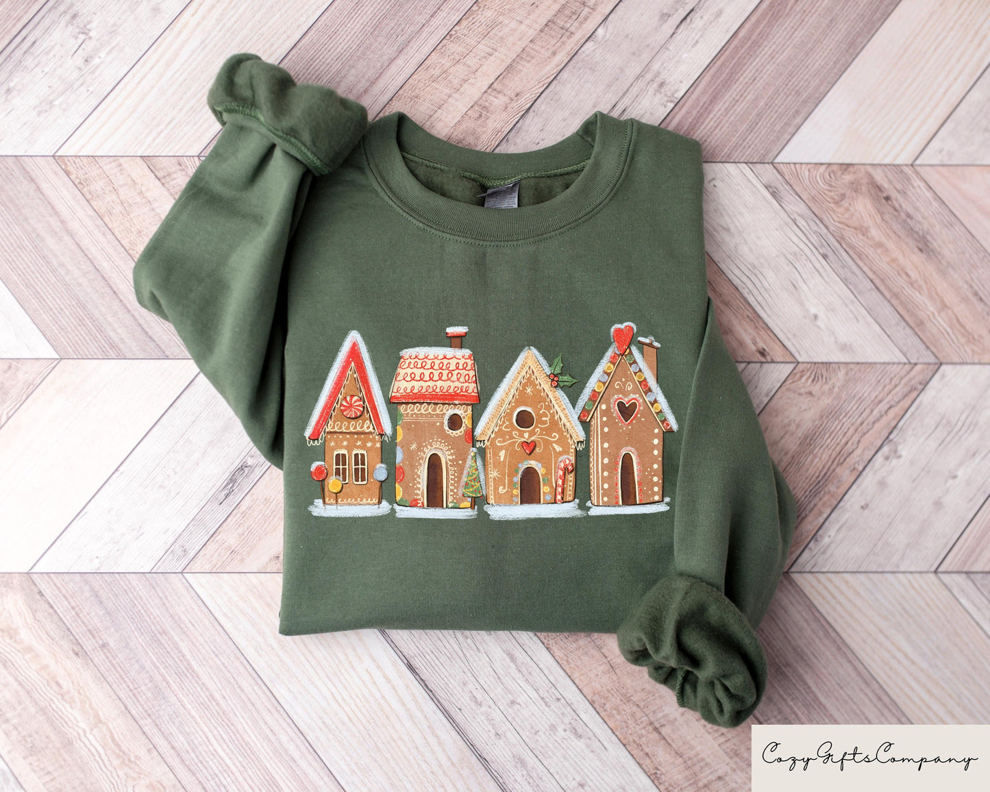 Cute Christmas Gingerbread House Cookies Sweatshirt Womens Christmas Sweater Christmas Crewneck Funny Chrismas Gift Winter Holiday Shirt Sweatshirt – Warm & Stylish · High-Quality Print