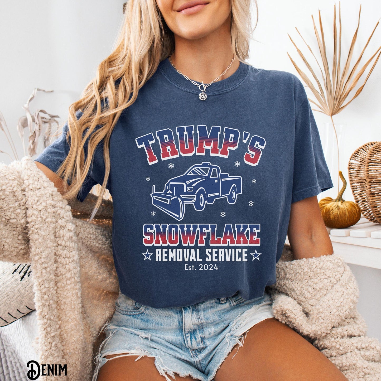Trump Snowflake Removal Service Funny President Trump USA Graphic Tee Sarcastic Patriotic Political Election Victory Graphic Tee – Everyday Comfort · High-Quality Print