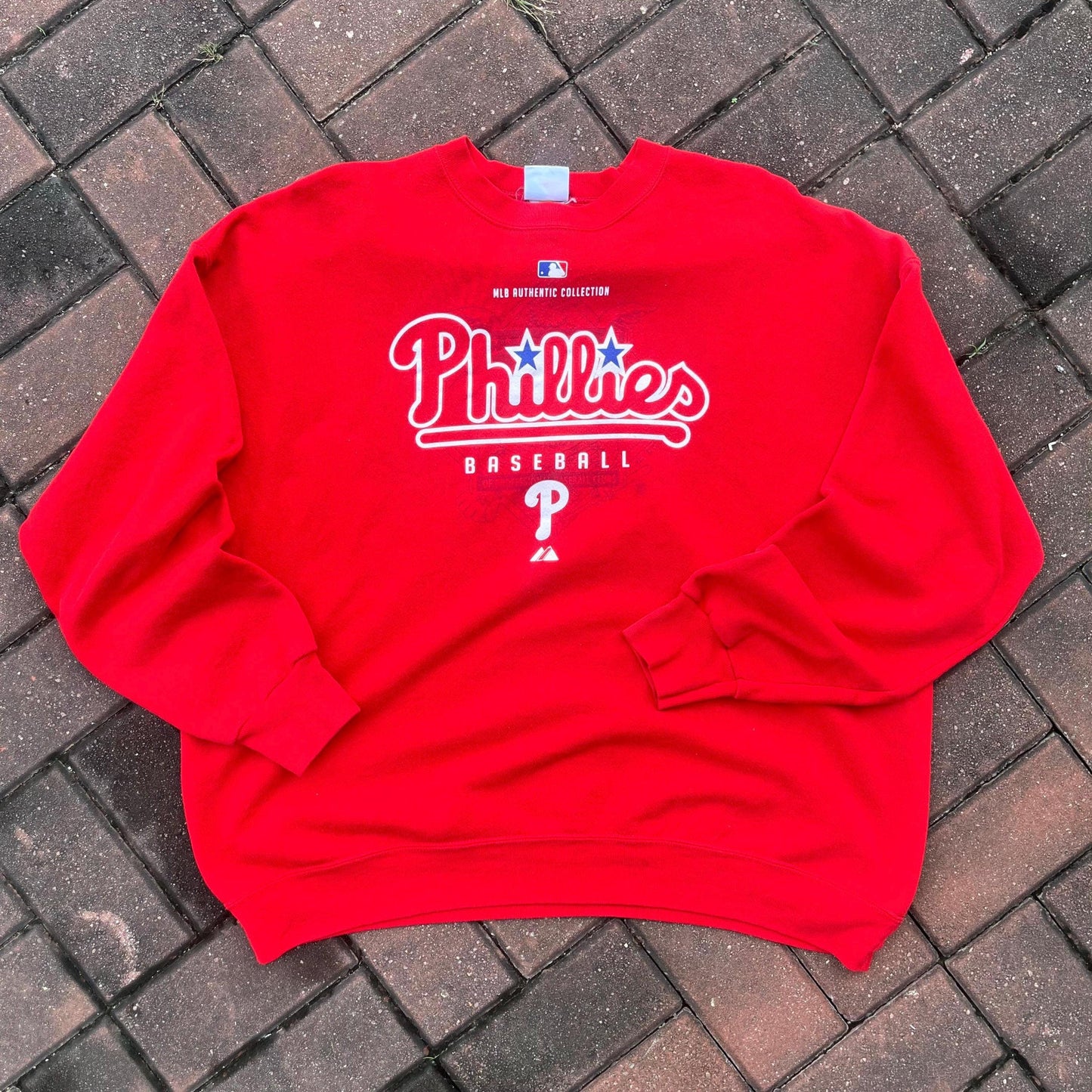 Vintage Majestic Tag Phillips Spellout Big Logo Printed Sweatshirt Crewneck Pullover Sweater Baggie MLB Phillips Colour Red Size NA Sweatshirt – Cozy Vibes · High-Quality Print