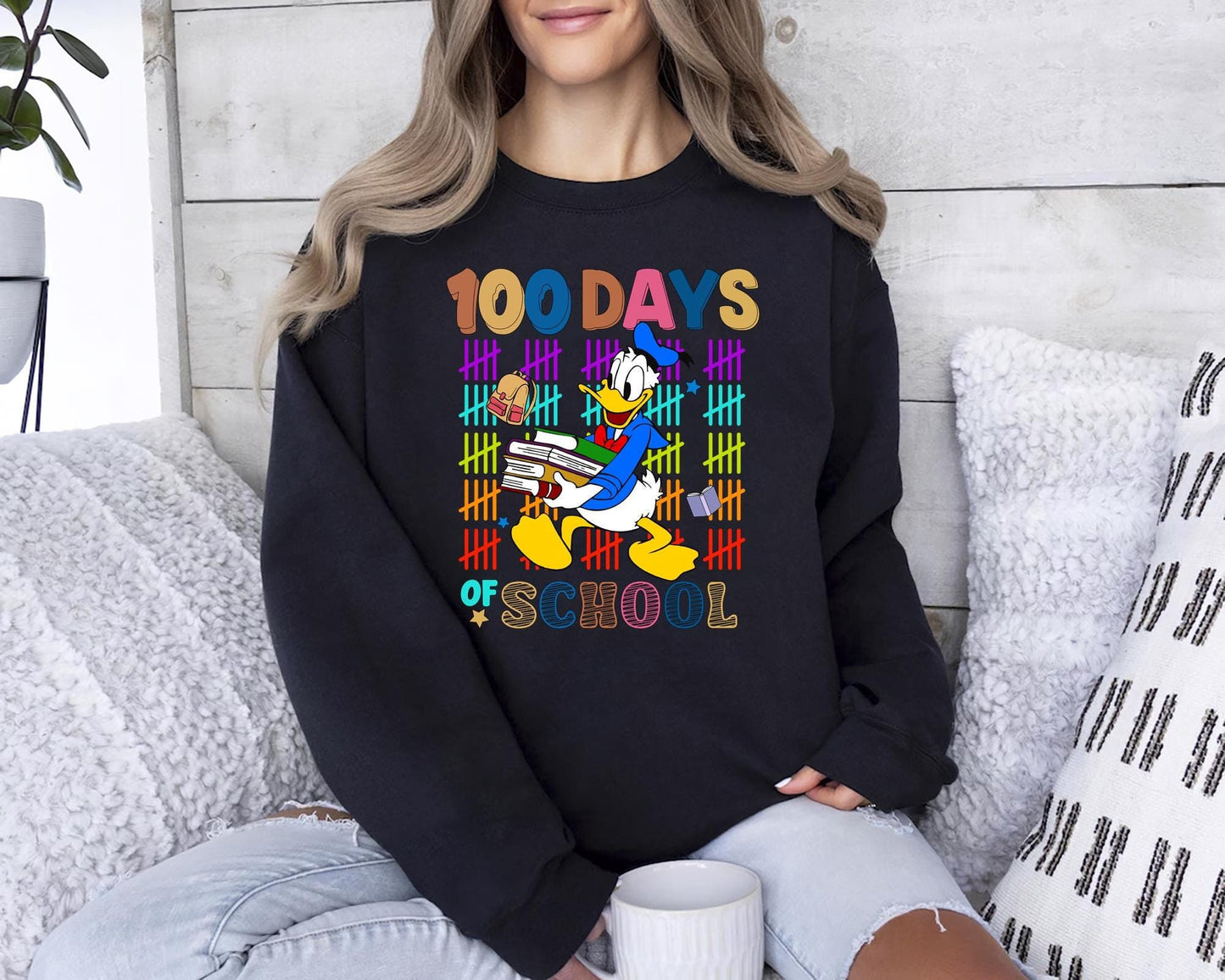 Disney Mickey and Friends 100 Days of School T shirt Disney 100 Days of School Sweatshirt Tee for Kids and Teacher Gift Shirt for Teachers Sweatshirt – Warm & Stylish · Must-Have Style