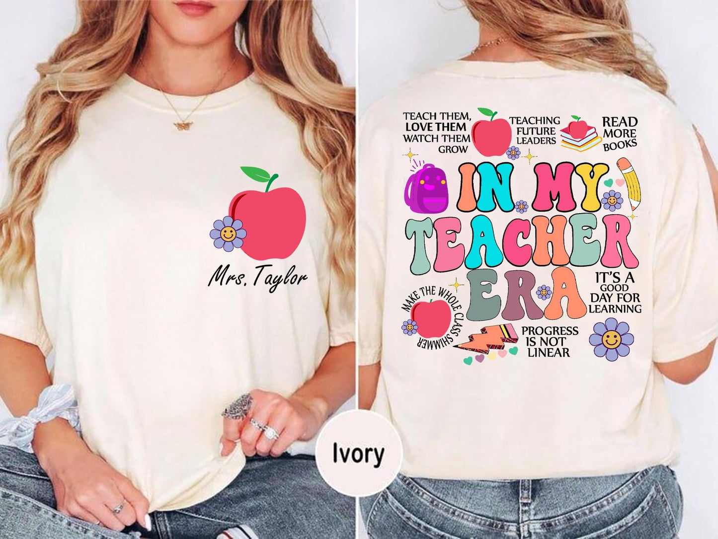 Personalized In My Teacher Era T shirt Teacher Custom Name Sweatshirt Custom Name Teacher Appreciation Gift My Teacher Era Shirt Custom Tee Sweatshirt – Aesthetic Look · Top Pick For Any Outfit