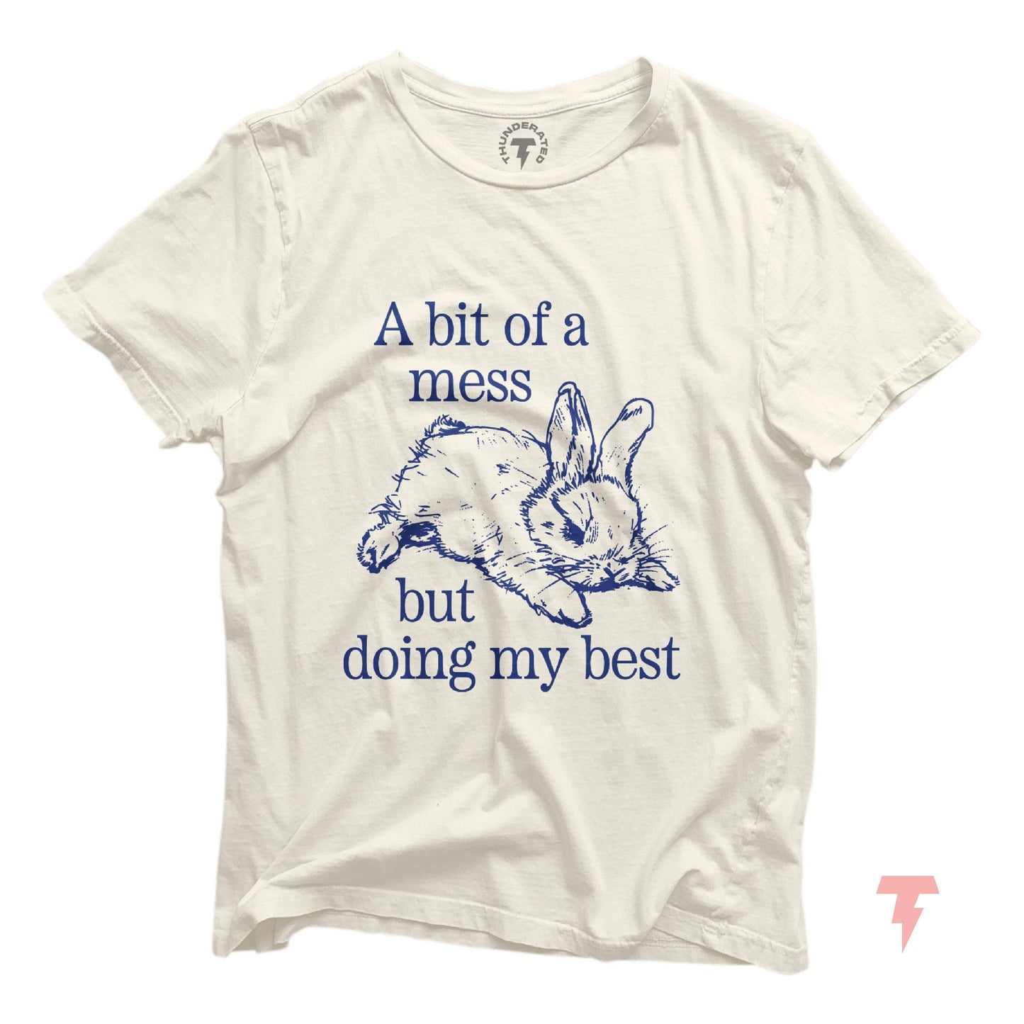 Bit Of A Mess But Doing My Best Retro T Shirt design Positivity Mental Health Inspirational Hope and Strength Hospital Patient Gift Graphic Tee – Aesthetic Look · Must-Have Style