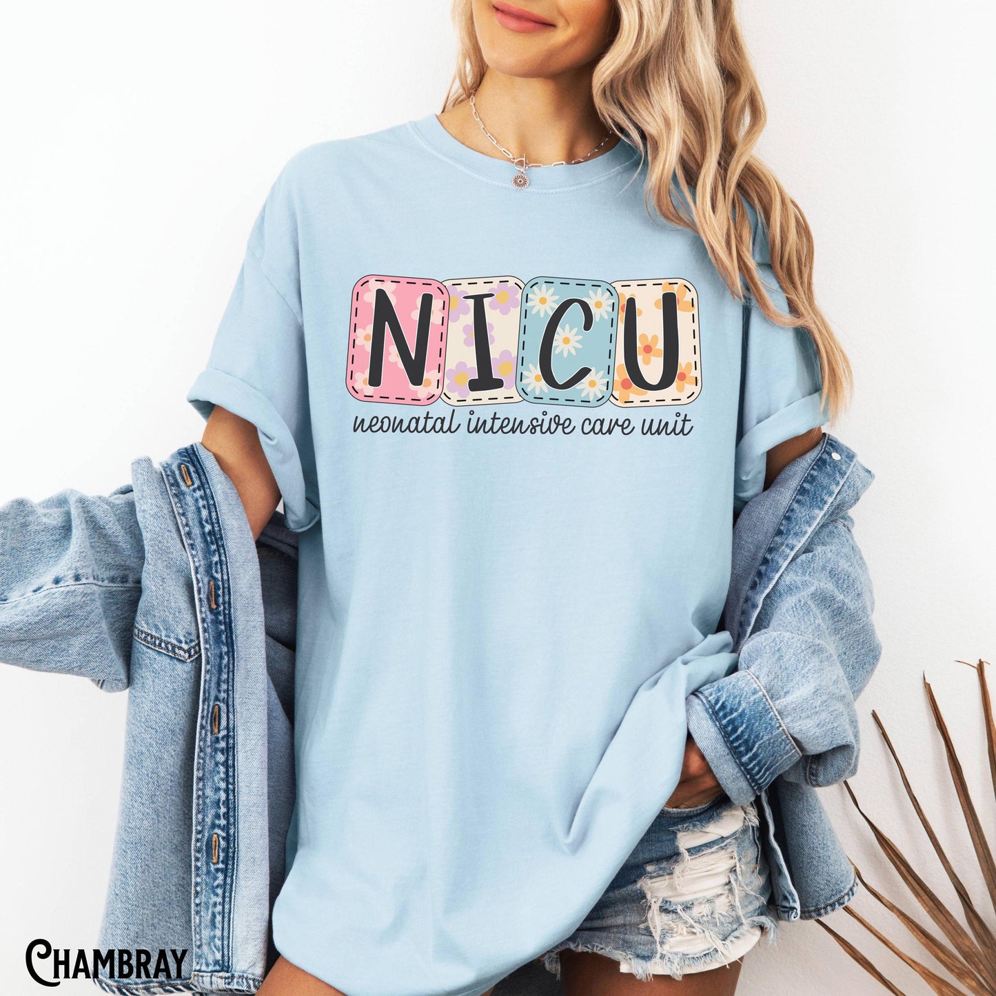 NICU Shirt Neonatal Intensive Care Unit Doctor Nurse Crew Floral Daisy Blocks Graduation Appreciation Gift Graphic Tee – Aesthetic Look · Trending Graphic Apparel