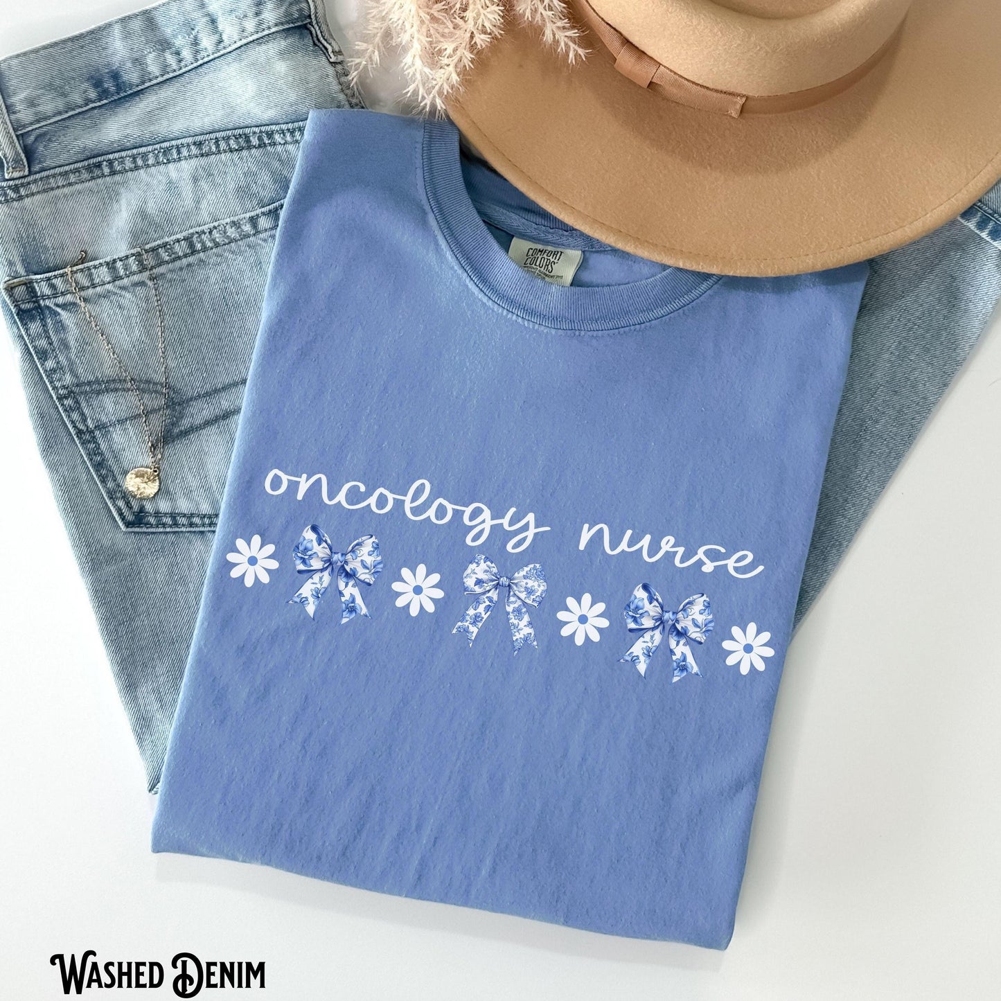 Oncology Nurse T Shirt Coquette Bow ONC Women39s RN Cancer Nurse Tee Chemo Radiation Hospital Girly Nursing Gift Graphic Tee – Warm & Stylish · Great Gift For Fans