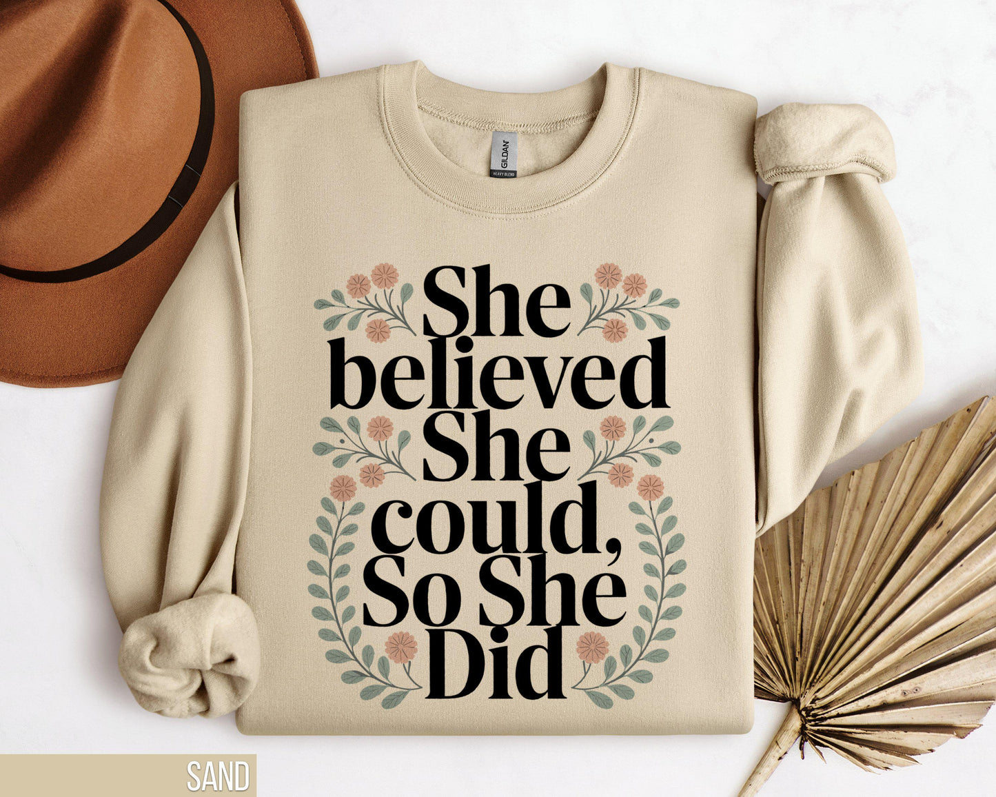 Motivational Sweatshirt Floral Shirt Inspirational Gift Positive Shirt Spiritual Shirt Mental Health Shirt Botanical Christian Sweatshirt – Warm & Stylish · Great Gift For Fans
