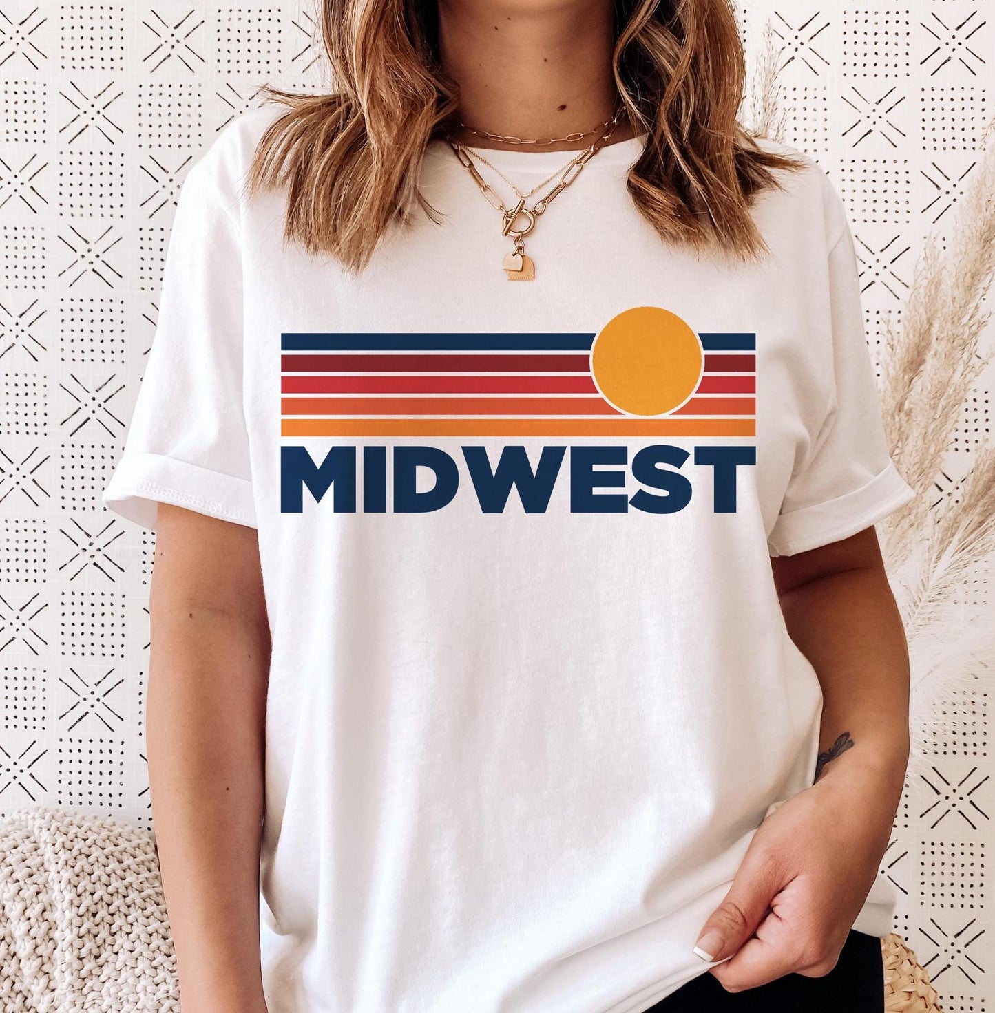 Midwest TShirt Retro Sun Ombre Unisex Tee Vintage Midwest Tee Mountain Sun Tee Midwest Souvenir Shirt Personalization Available Graphic Tee – Easygoing Wear · High-Quality Print