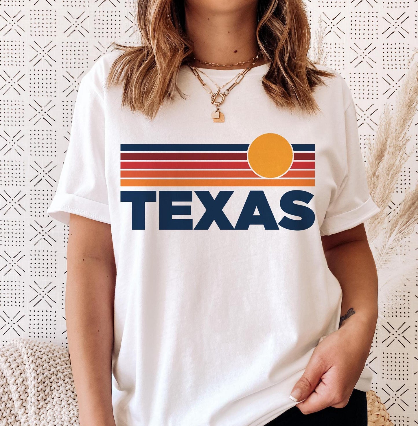 Texas TShirt Retro Sun Ombre Unisex Tee Vintage Texas Tee Mountain Sun Tee Texas Souvenir Shirt Personalization Available Graphic Tee – Fan Favorite · High-Quality Print