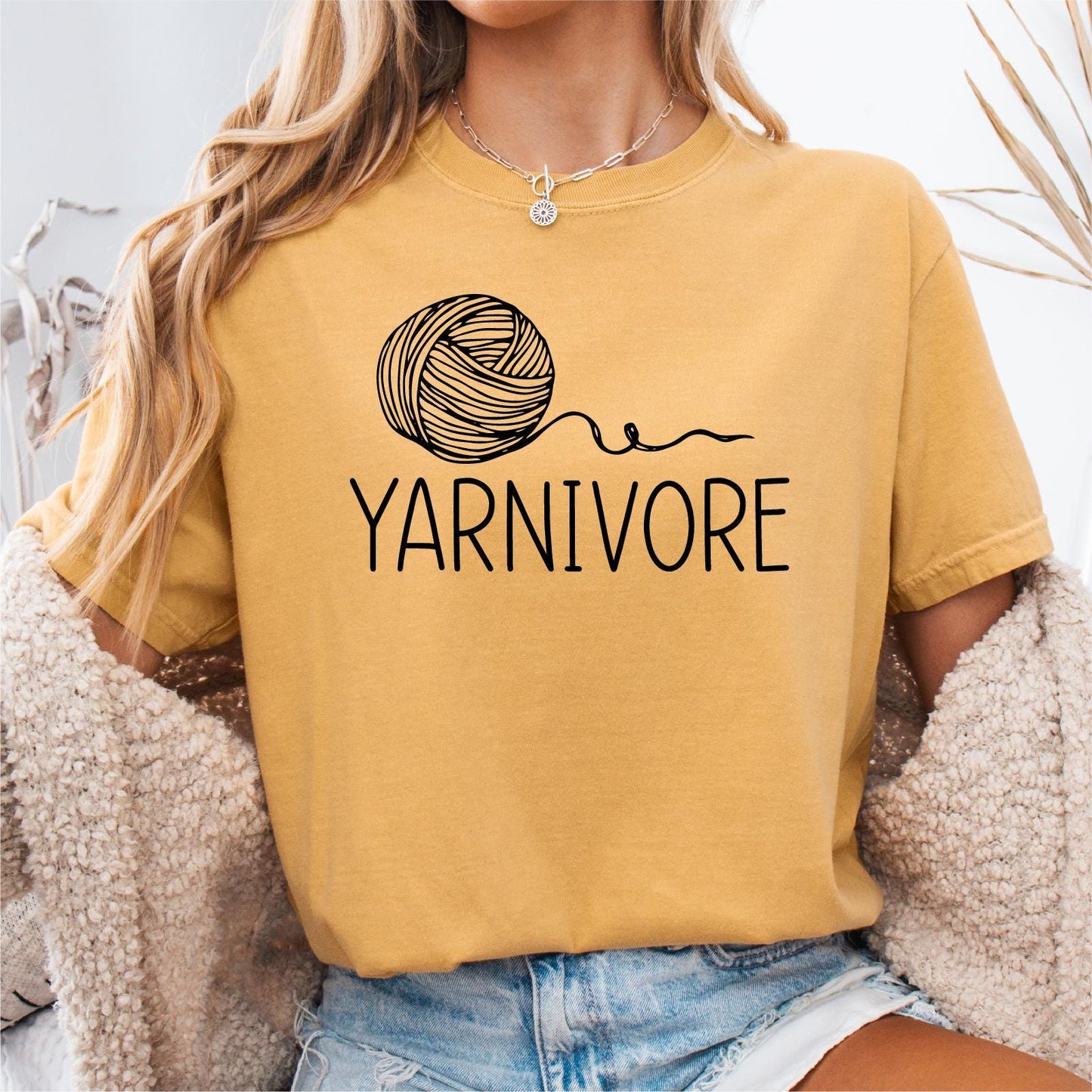 Yarnivore Funny Knitting T Shirt Knitter Gift Tee Yarn Lover T shirt Knitter Shirt Crafters Gift Cute Knitting Tee Yarn Lover Graphic Tee – Everyday Comfort · Great Gift For Fans