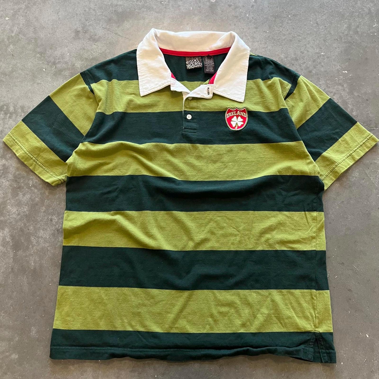 Vintage Y2K Ireland Green Striped Point Zero Polo Shirt Graphic Tee – Easygoing Wear · Great Gift For Fans