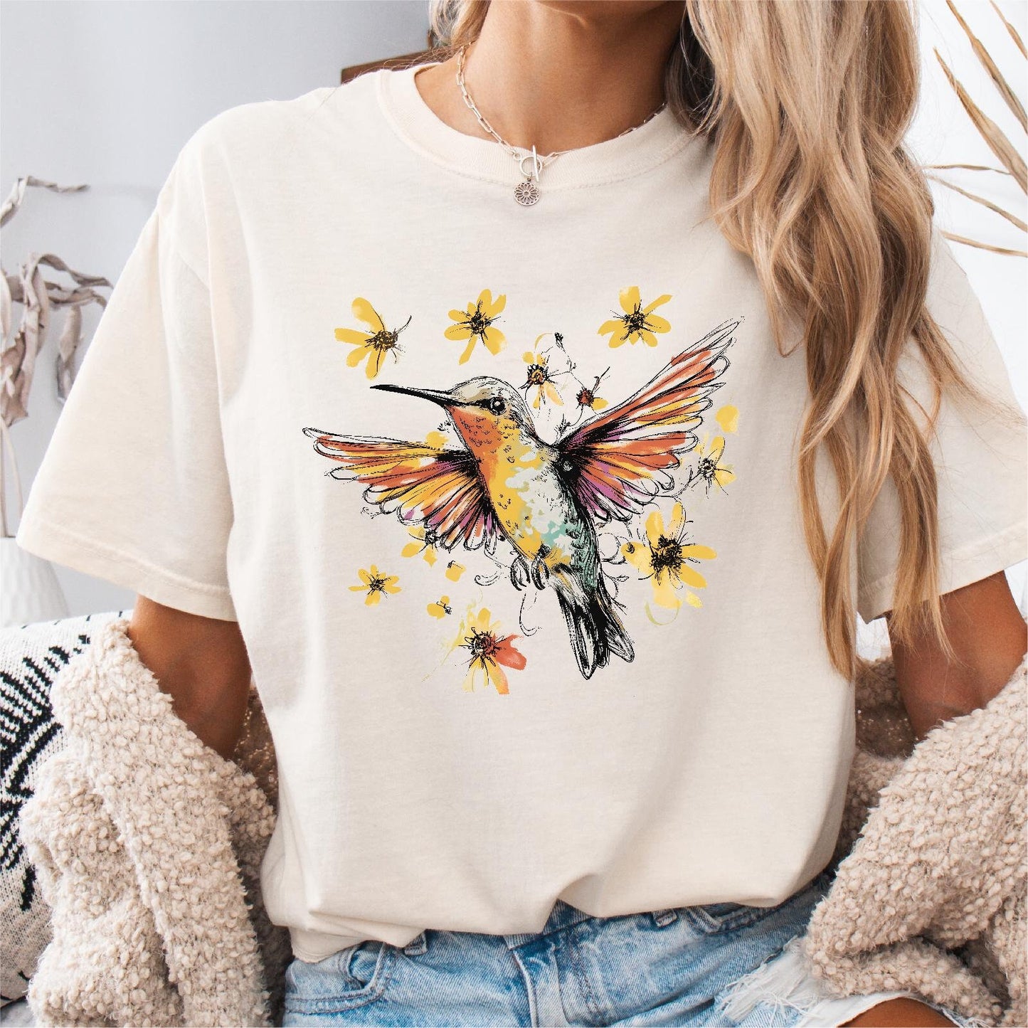 Floral Hummingbird Shirt Animal Lover Tee Bird T Shirts Trendy Tee Gift For Her Bird Lover T Shirt Spring Birds Flower Shirt Bird Graphic Tee – Soft Feel · Trending Graphic Apparel