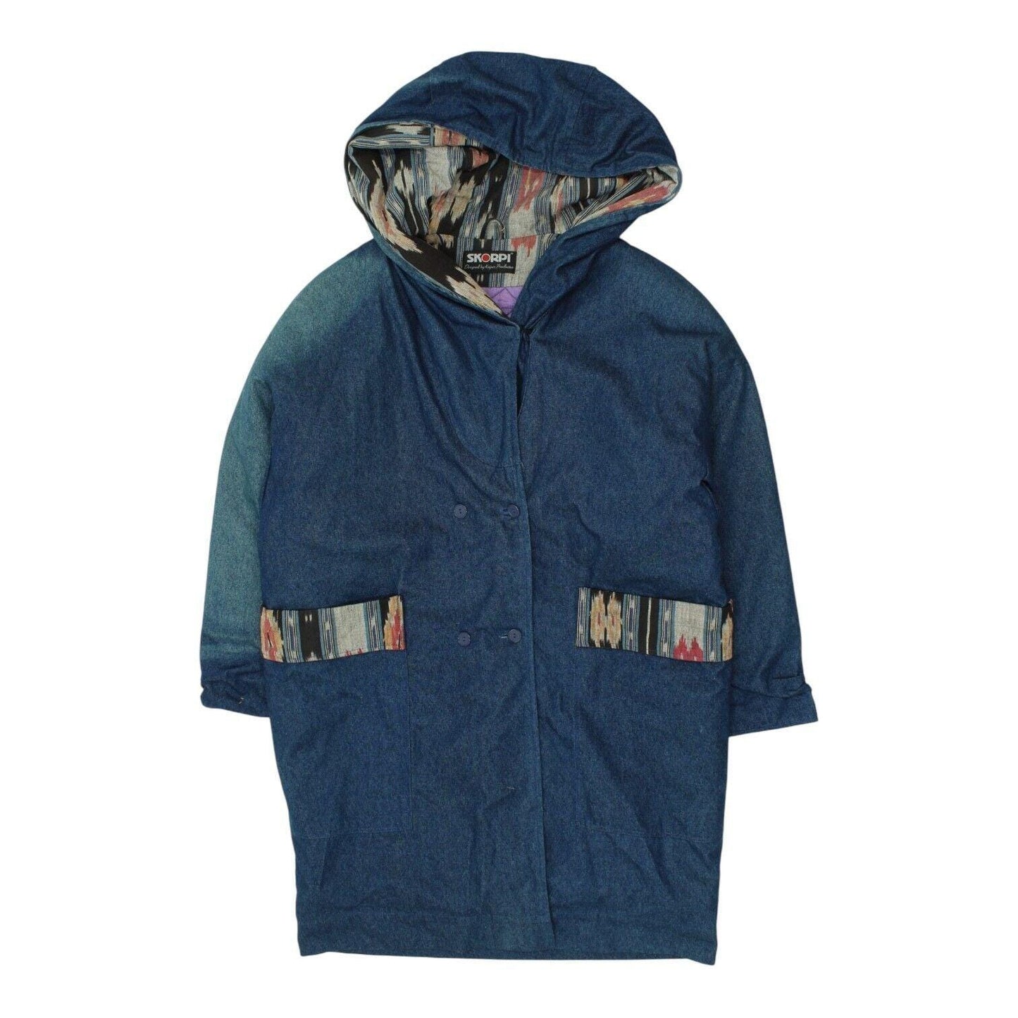 Skorpi Womens Quilted Hooded Denim Coat Vintage High End Luxury VTG Graphic Tee – Bold Style · Must-Have Style