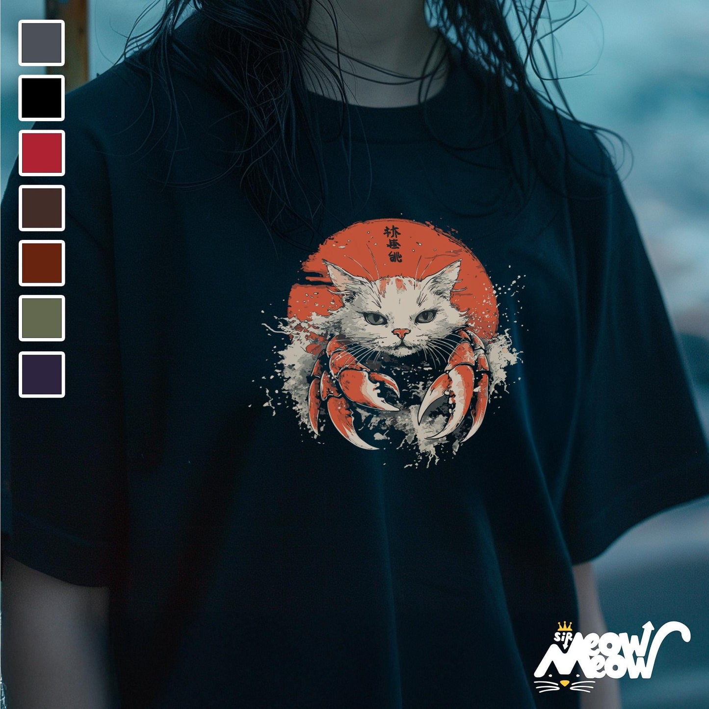 Crab Cat T Shirt Fierce Feline Graphic Tee Unique Gift for Cat Lovers Japanese Inspired Cat Design Graphic Tee – Cozy Vibes · High-Quality Print