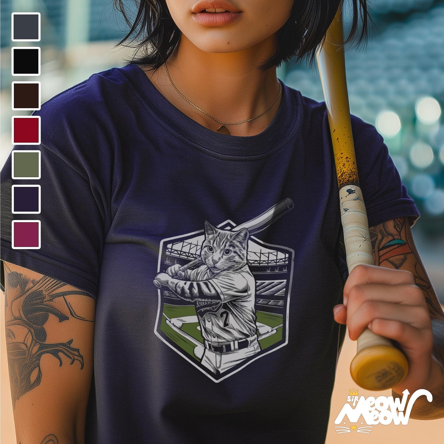 Softball Cat T Shirt Funny Baseball Cat Graphic Tee Gift for Sports Cat Lovers Quirky Animal Apparel Graphic Tee – Easygoing Wear · Top Pick For Any Outfit