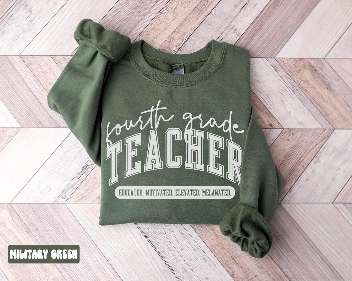 Melanated Fourth Grade Teacher Sweatshirt Black 4th Grade Teacher Gifts Graduation Gifts Black History Month Crewneck Shirt Women Sweatshirt – Fan Favorite · Must-Have Style
