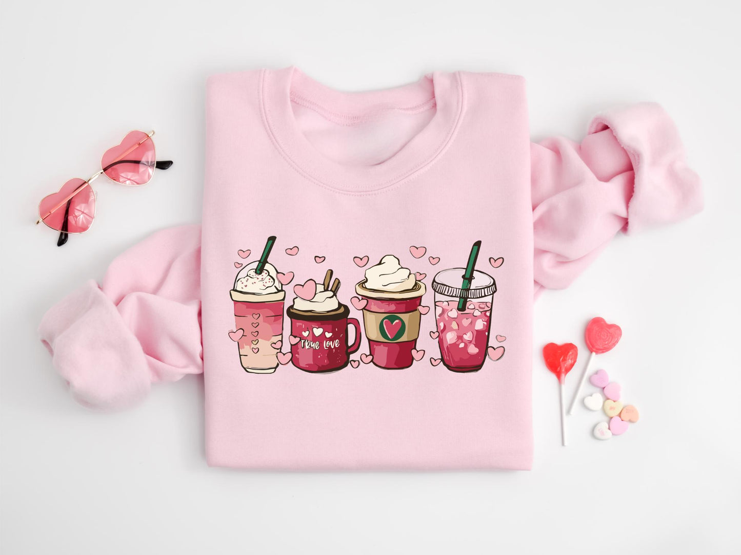 Women39s Valentines Day Sweatshirt Valentine Coffee t shirt Women39s Valentines Day Sweater Coffee Lover Sweatshirt Trendy Women39s shirt Sweatshirt – Fan Favorite · High-Quality Print